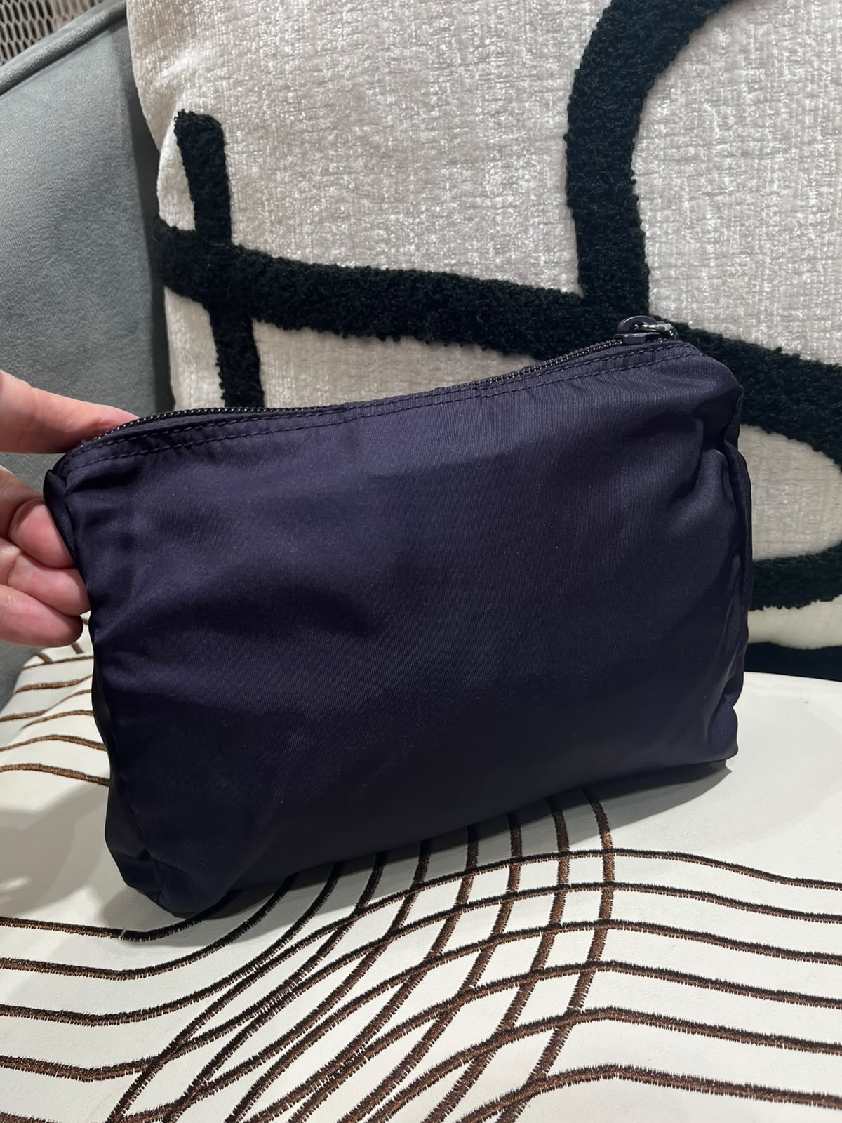 Prada Nylon Pouch Purple 100%Authentic, 99%New