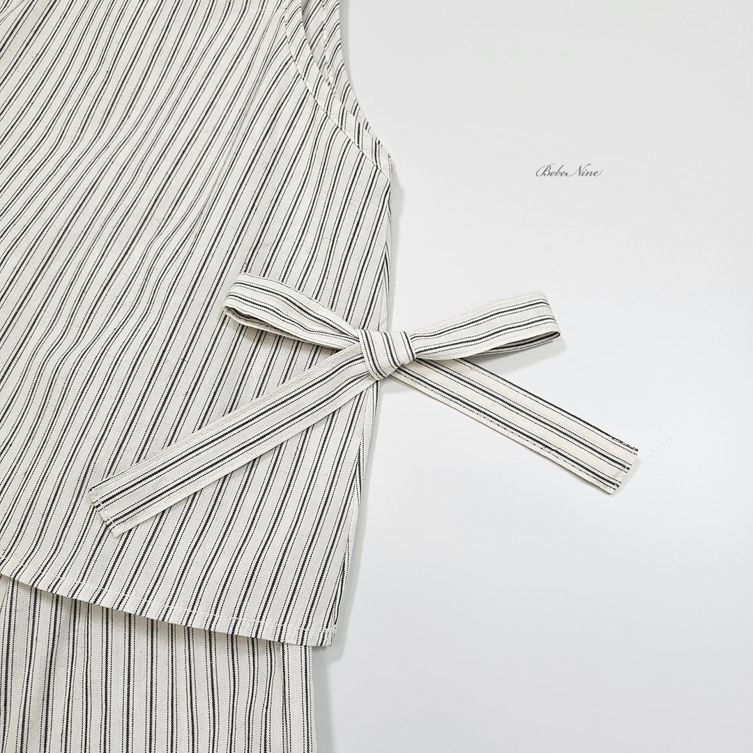 ☀️預訂 韓國直送☀️🇰🇷Bebenine兩色緞帶條紋純棉吊帶上下套裝