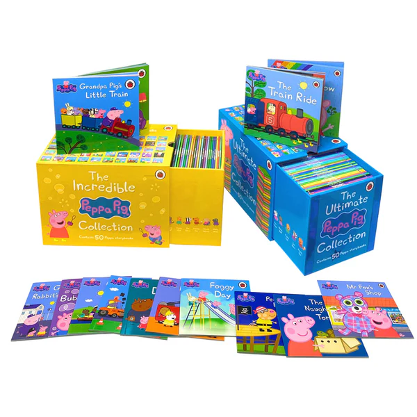 【套裝Set】Peppa Pig The Ultimate Peppa Pig Collection + The Incredible Peppa Pig Collection 小豬佩奇故事書｜100 books｜Blue＆Yellow Boxes 黃盒&藍盒