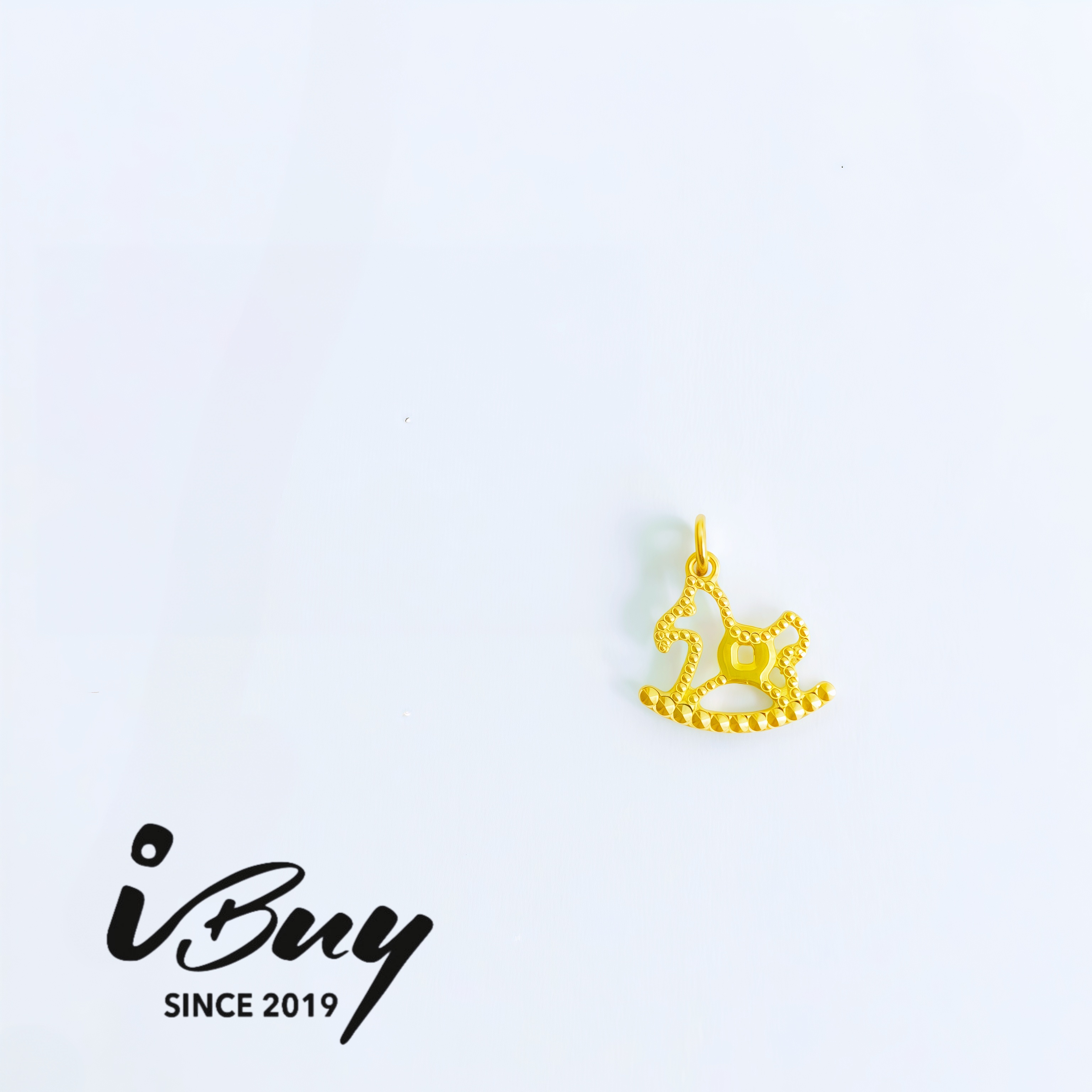 999 GOLD OPENWORK ROCKING HORSE PENDANT 999 金 镂空摇摇马吊坠