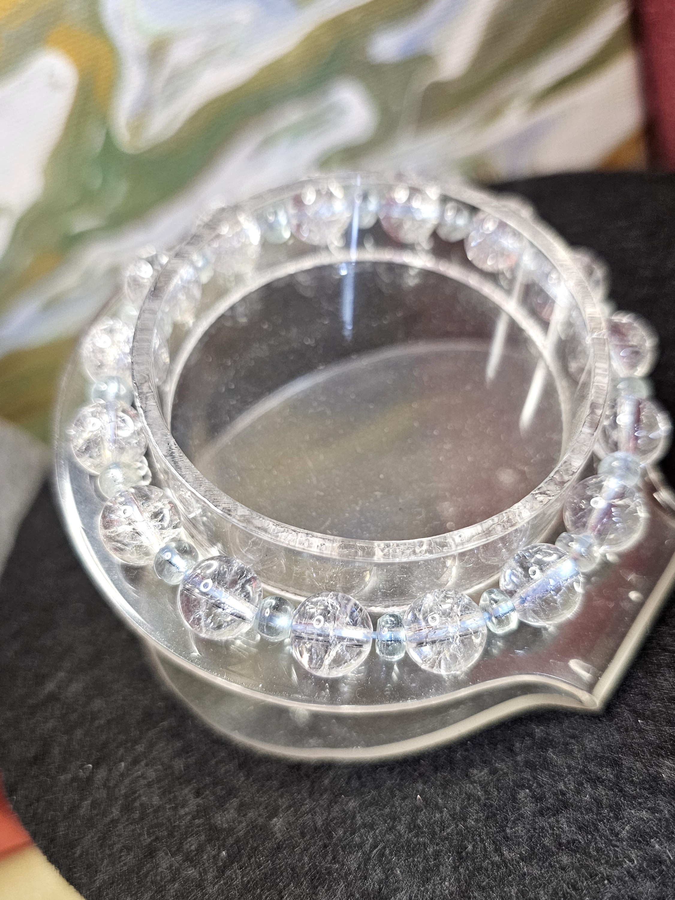 爆花水晶海藍寶手鏈