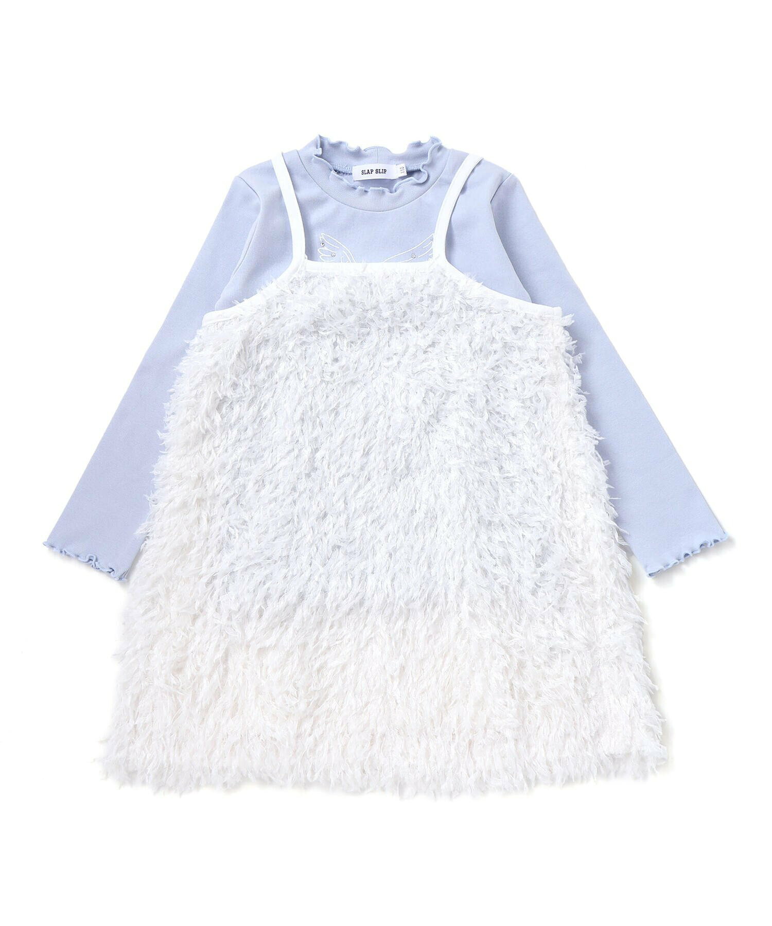 🆕【⭐訂購⭐】 🇯🇵日本直送 🌀閃亮圖案長袖Tee+毛絨吊帶裙 套裝［2款選］ 🌀[ELBA-0190][260305]