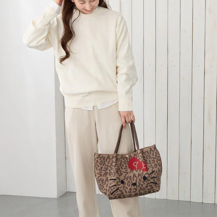 日本直送！Hello Kitty × ROOTOTE DELI LEO 豹紋針織手袋 