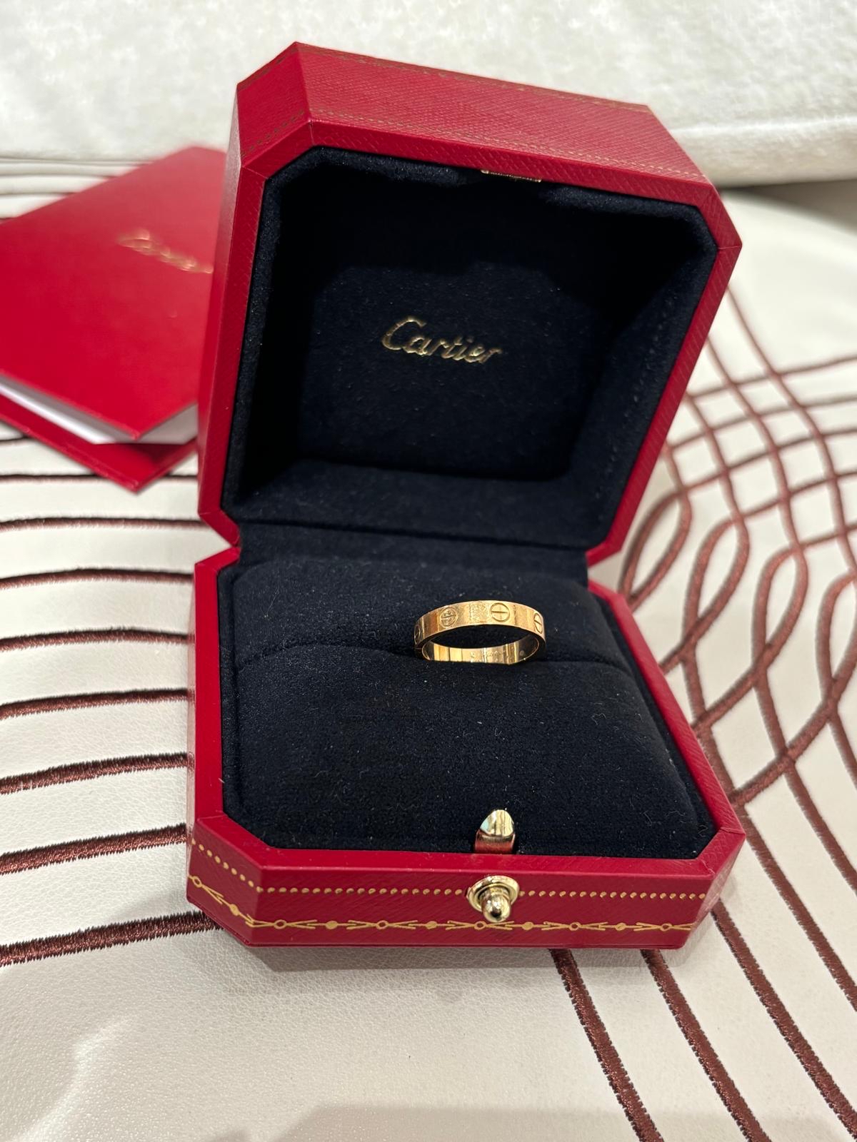 Cartier love ring 18k 玫瑰金戒指 size:51 100%Authentic ,92%new ✅ 2024年證書✅box
