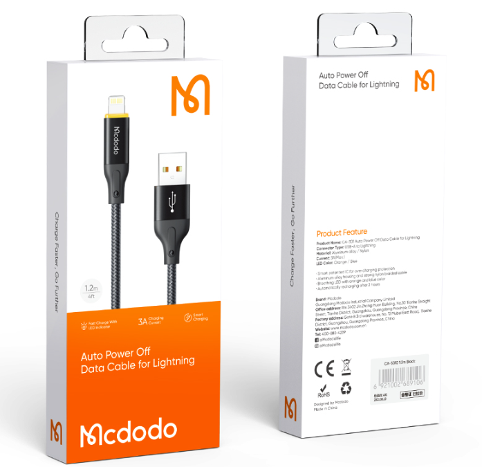 MCDODO CA3020 AUTO POWER OFF DATA CABLE FOR TYPEC-CABLE:AUTO POWER OFF