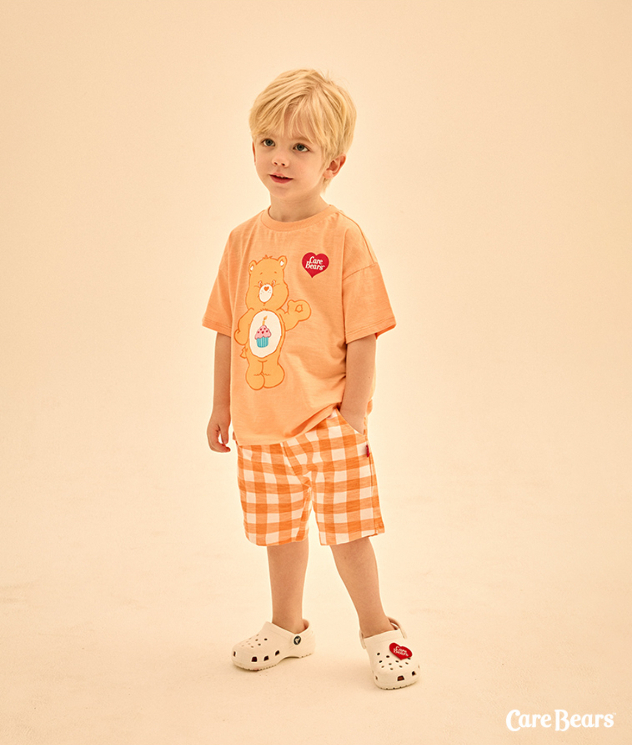 ☀️預訂 韓國直送☀️🇰🇷正版Care Bears兩色愛心生日小熊印花格紋上下套裝