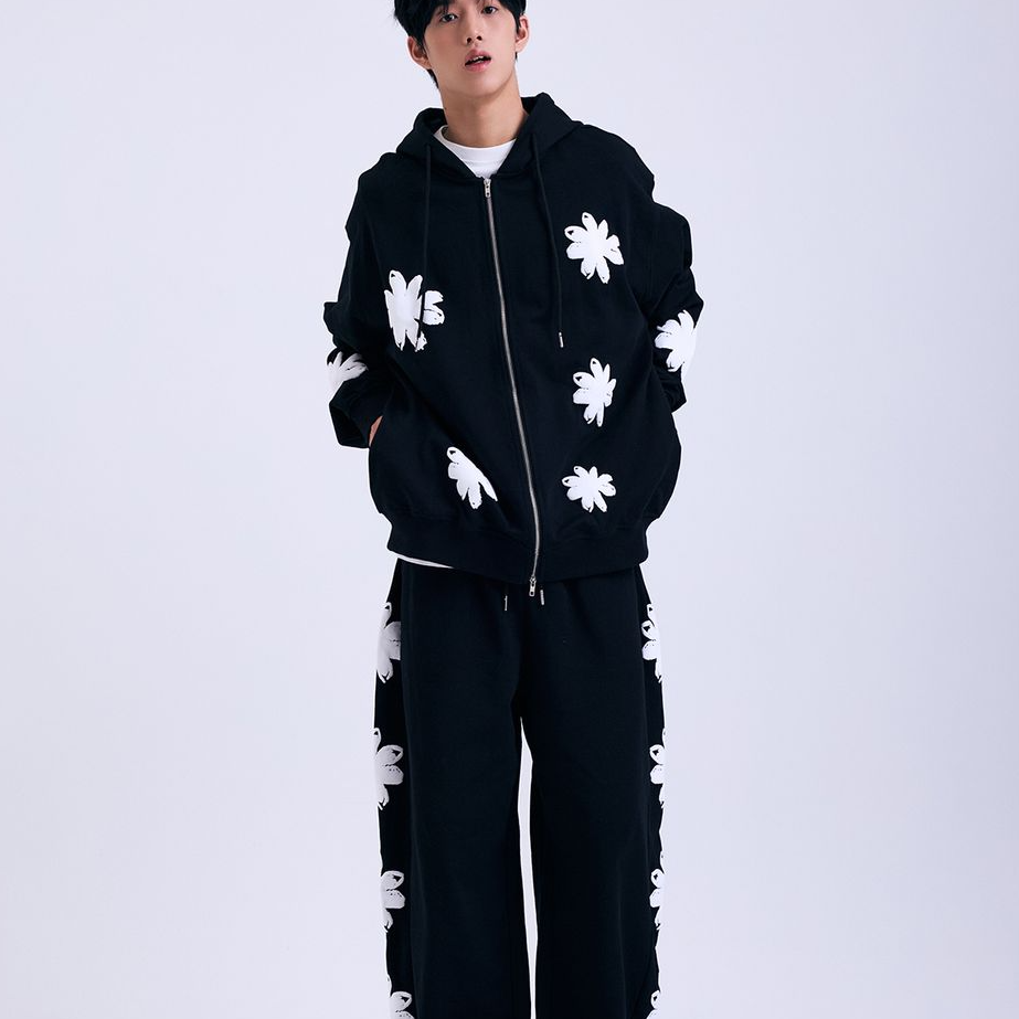 [MISTER CHILD] SPRAY FLOWER HOOD ZIP UP (2種)
