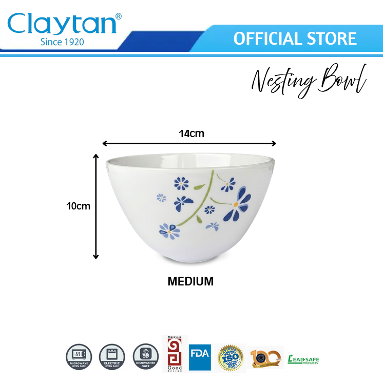 CLAYTAN LEADSAFE Multi-Purpose Kitchen Bowl - Blue Valentine & Modern Sakura Series