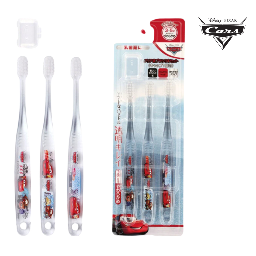 現貨🇯🇵Skater 3-5歲幼兒透明牙刷 (附蓋 3支裝)-車王