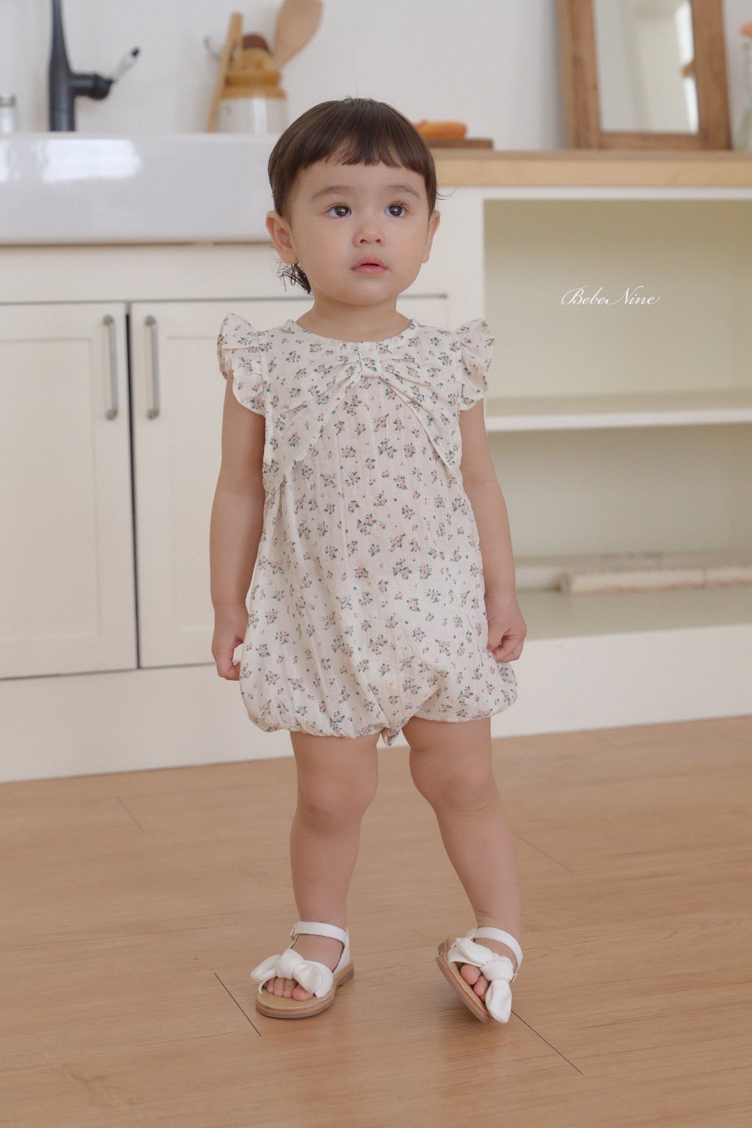 ☀️預訂 韓國直送☀️🇰🇷Bebenine兩色花卉蝴蝶結荷葉邊背心包屁衣