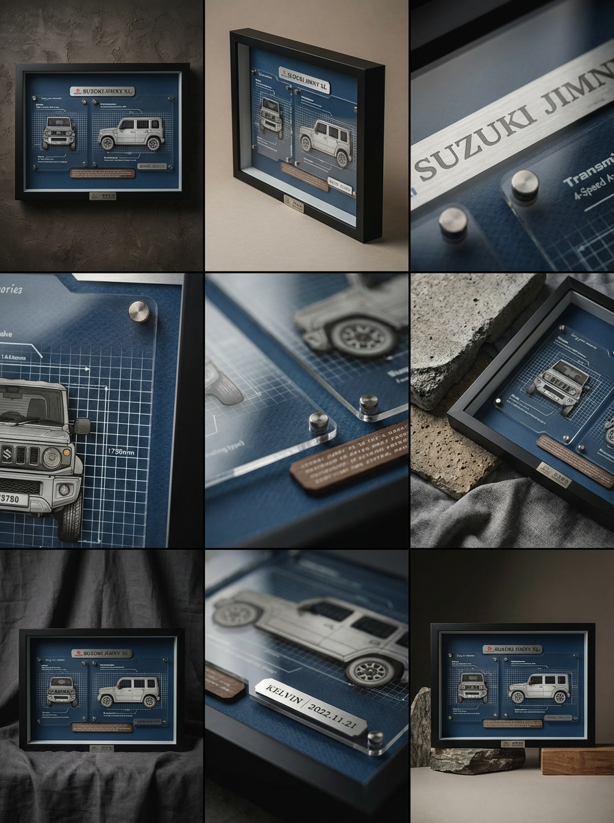 [客製化] 立體鍍金屬汽車掛畫 Essential Edition