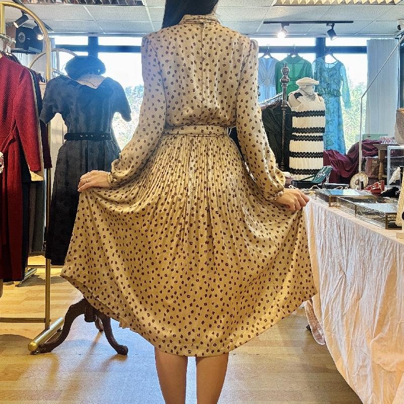 Vintage Japanese Leopard Pattern Dress With Original Belt (PP001-16)