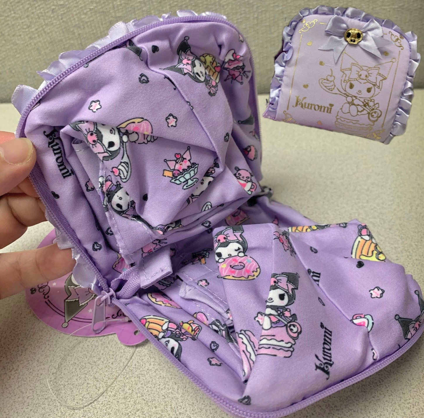 🌈 Sanrio global Kuromi 收納迷你 手提袋 環保袋 