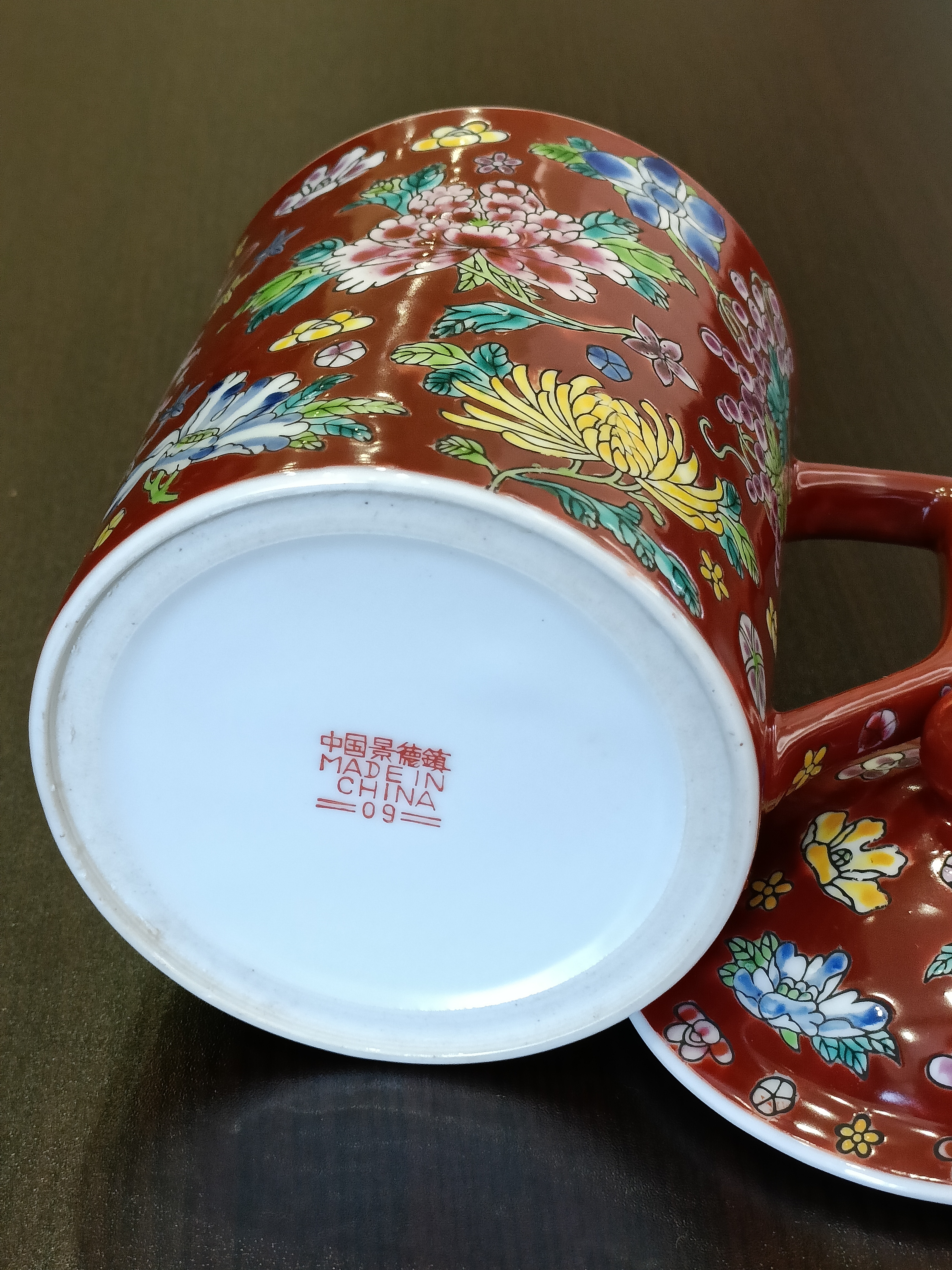 60-70 年代有耳蓋杯~老瓷~中國景德鎮附蓋~中國景德鎮-3