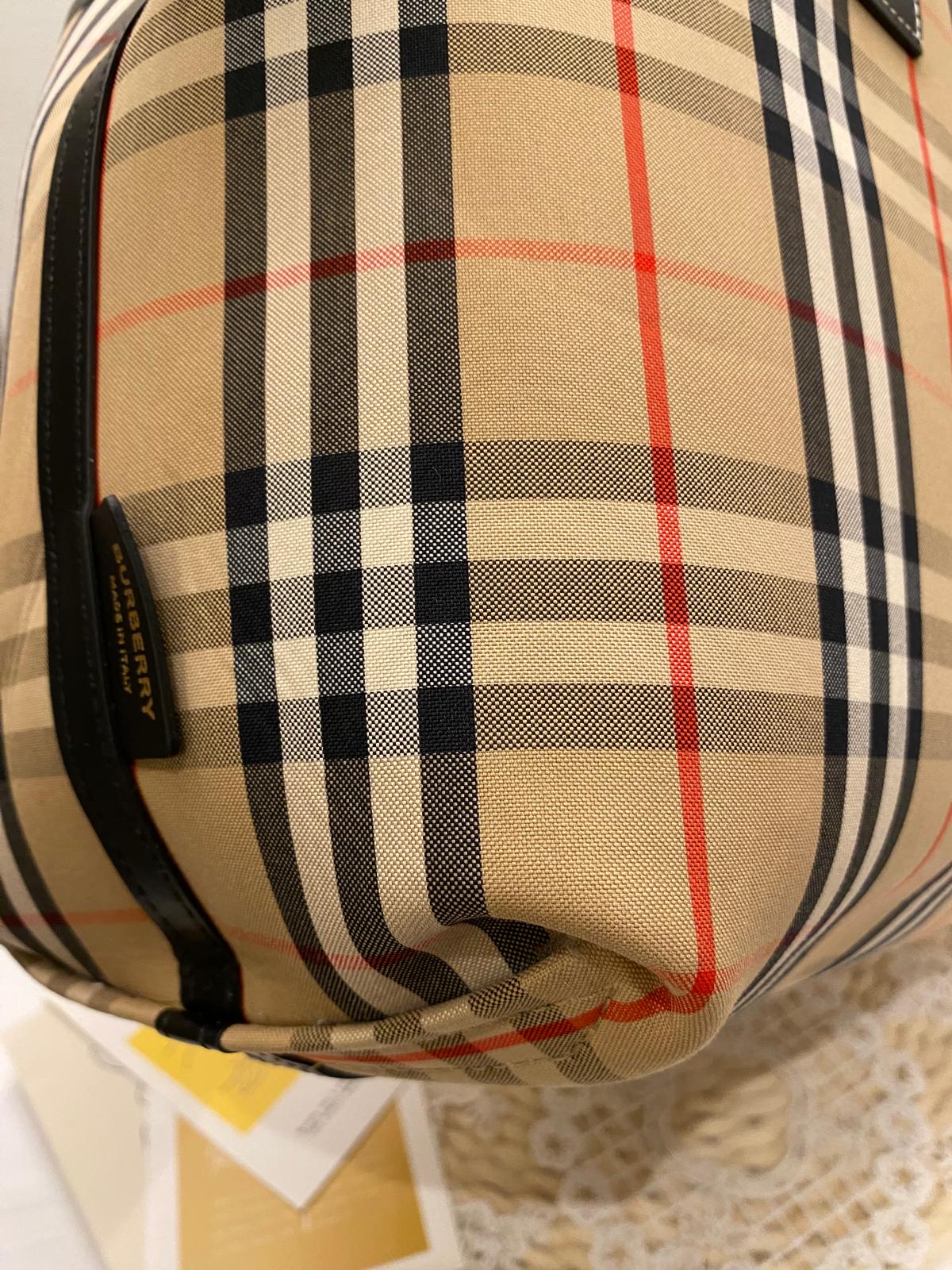 Burberry Label Print Cotton London Tote Bag (Reversible)