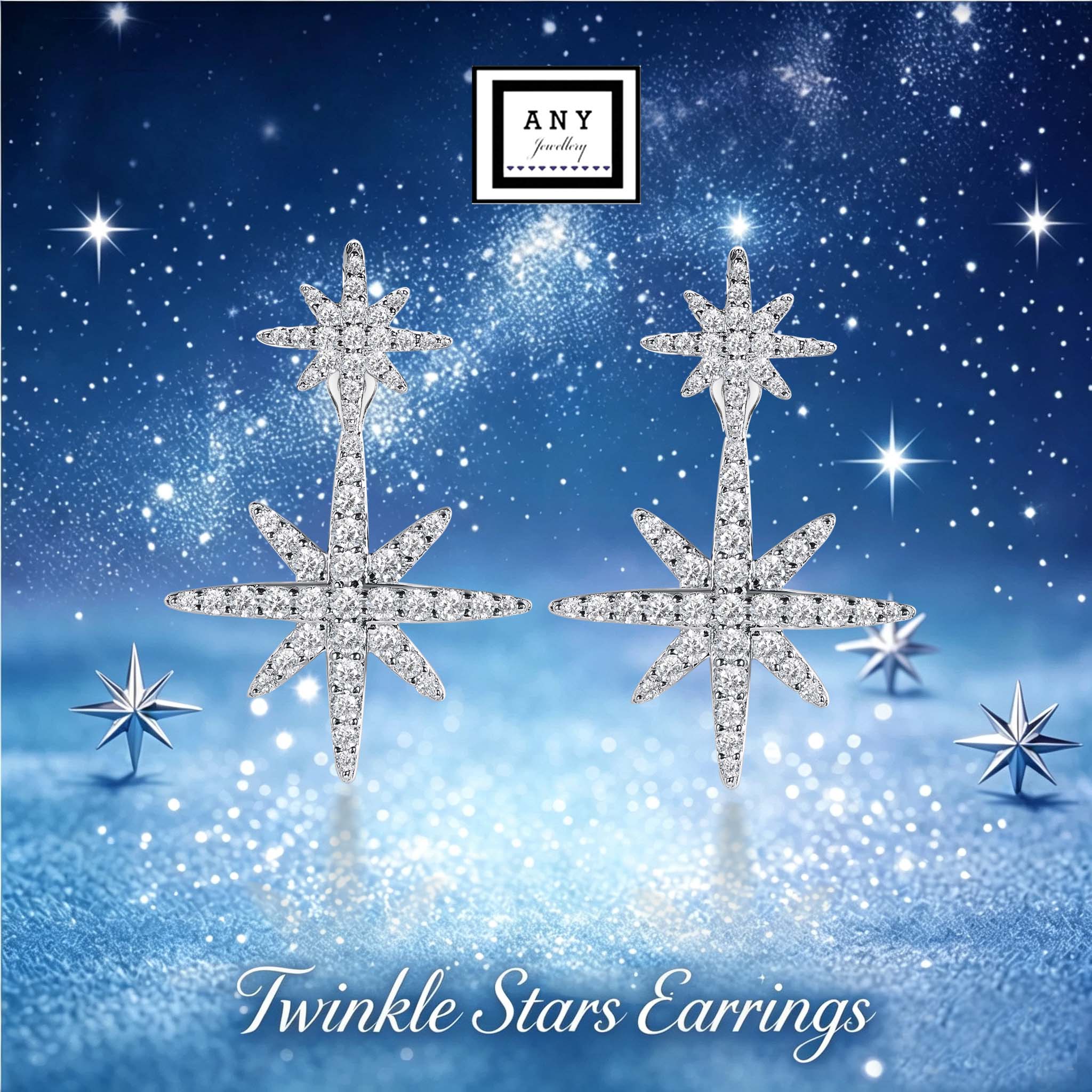 E4130 Twinkle Stars Earrings - 2 Wa