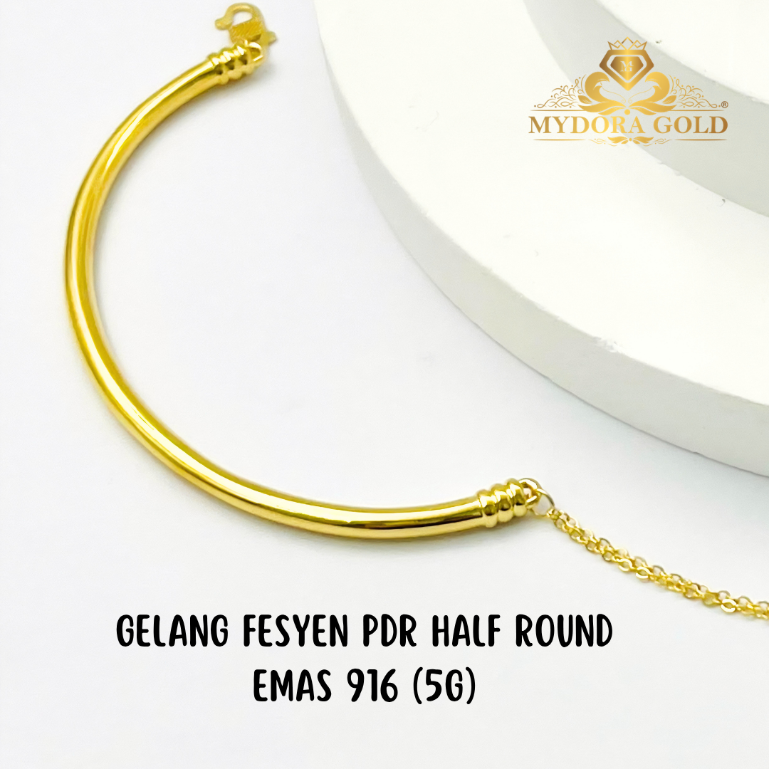 MYDORA Gelang Fesyen PDR Half Round l EMAS 916/22K