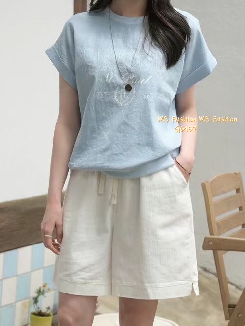 G6157 韓國🇰🇷靚靚字母摺袖top