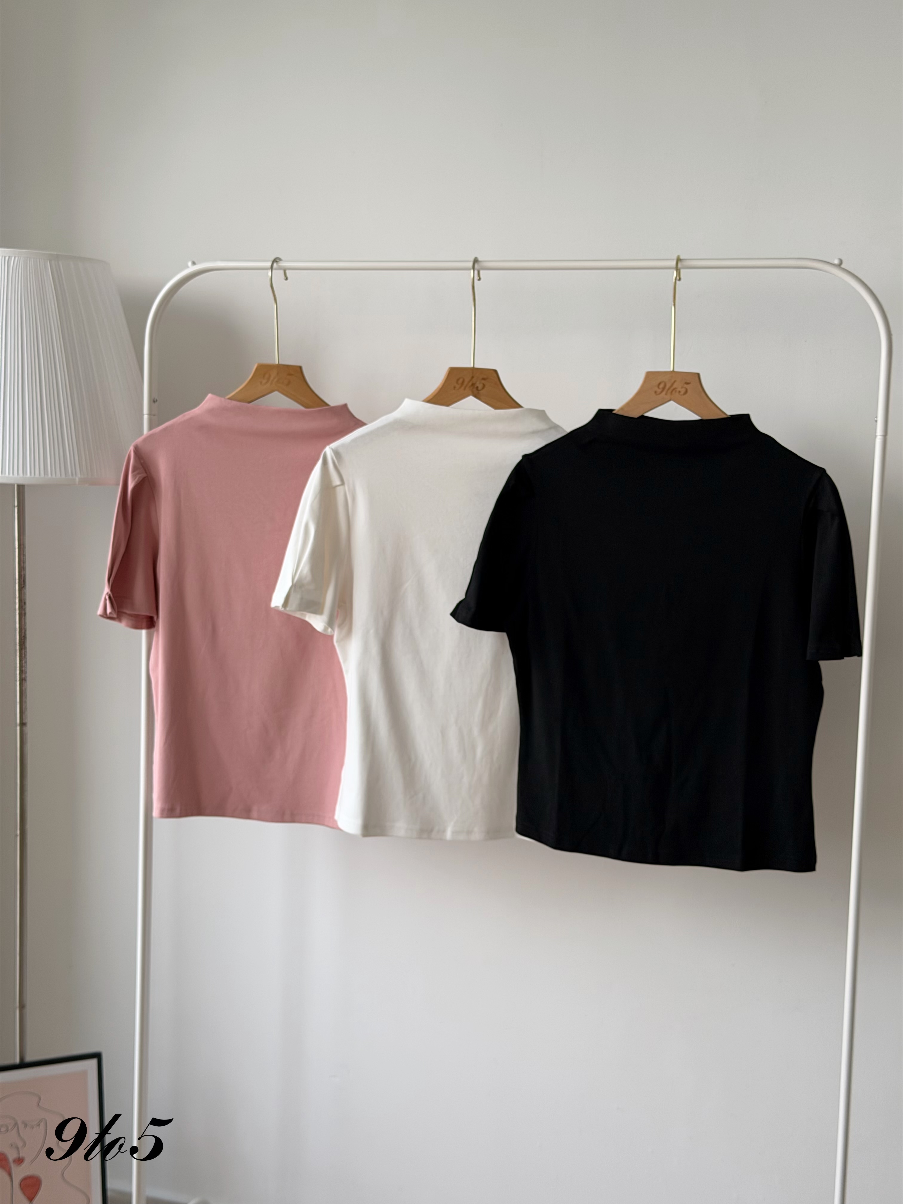T4461 Puff Sleeve Mock Neck Top - 3 Colors 
