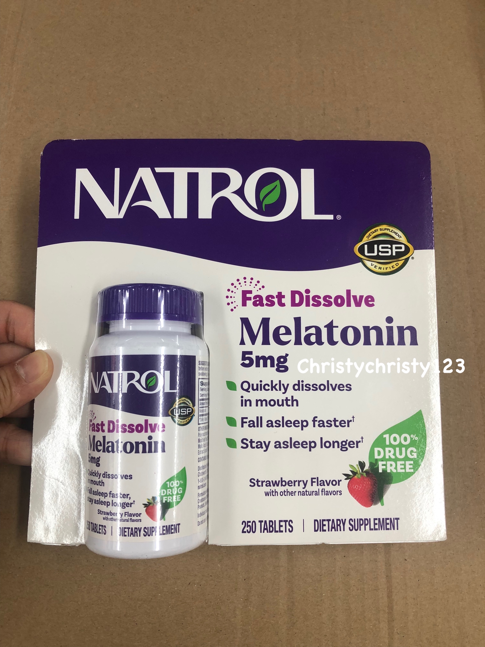 (新包裝 250粒) ~美國 Natrol 褪黑激素 5MG 草莓味 (幫助睡眠) (Natrol Melatonin Fast Dissolve Tab.) 