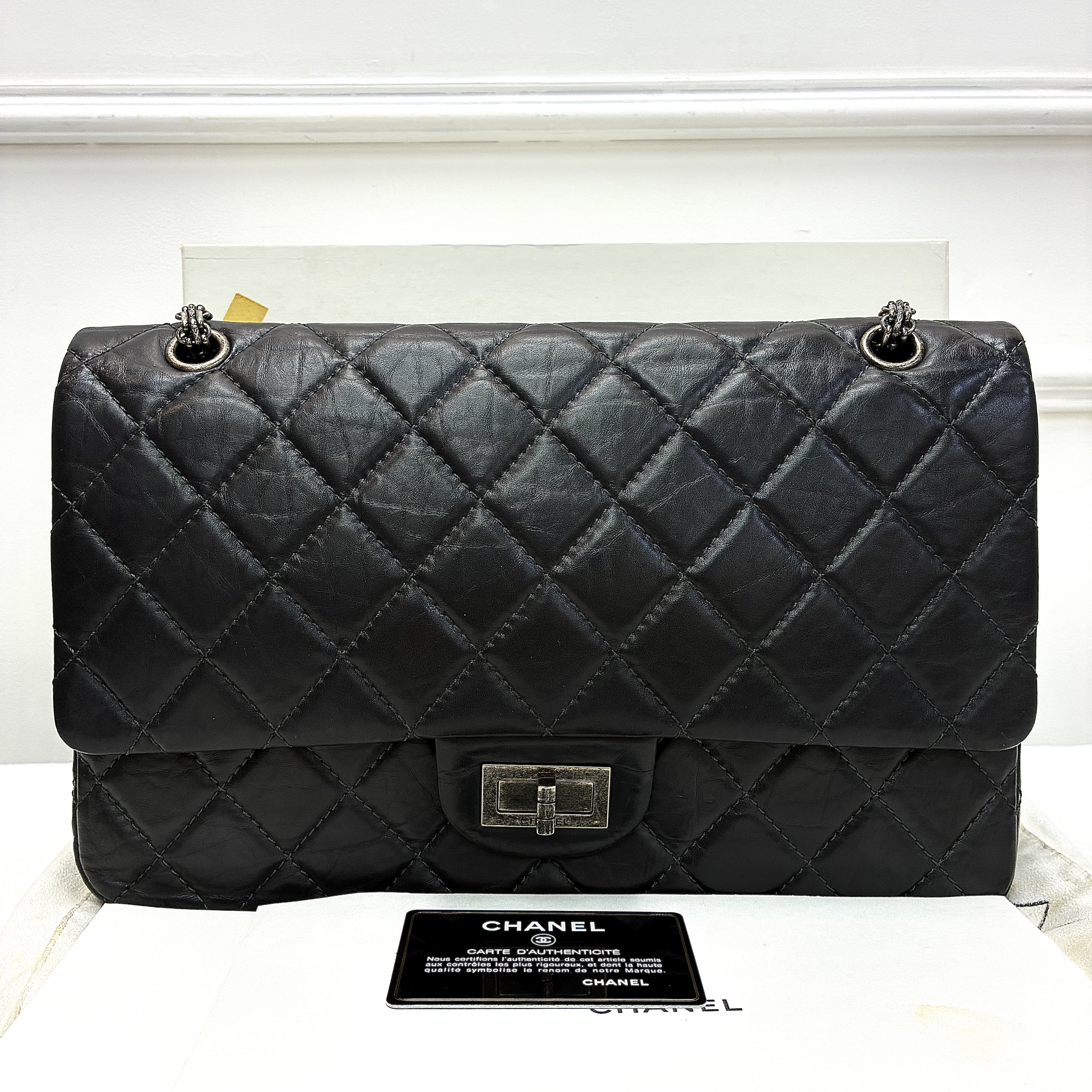 Chanel 2.55黑色銀扣 做舊款