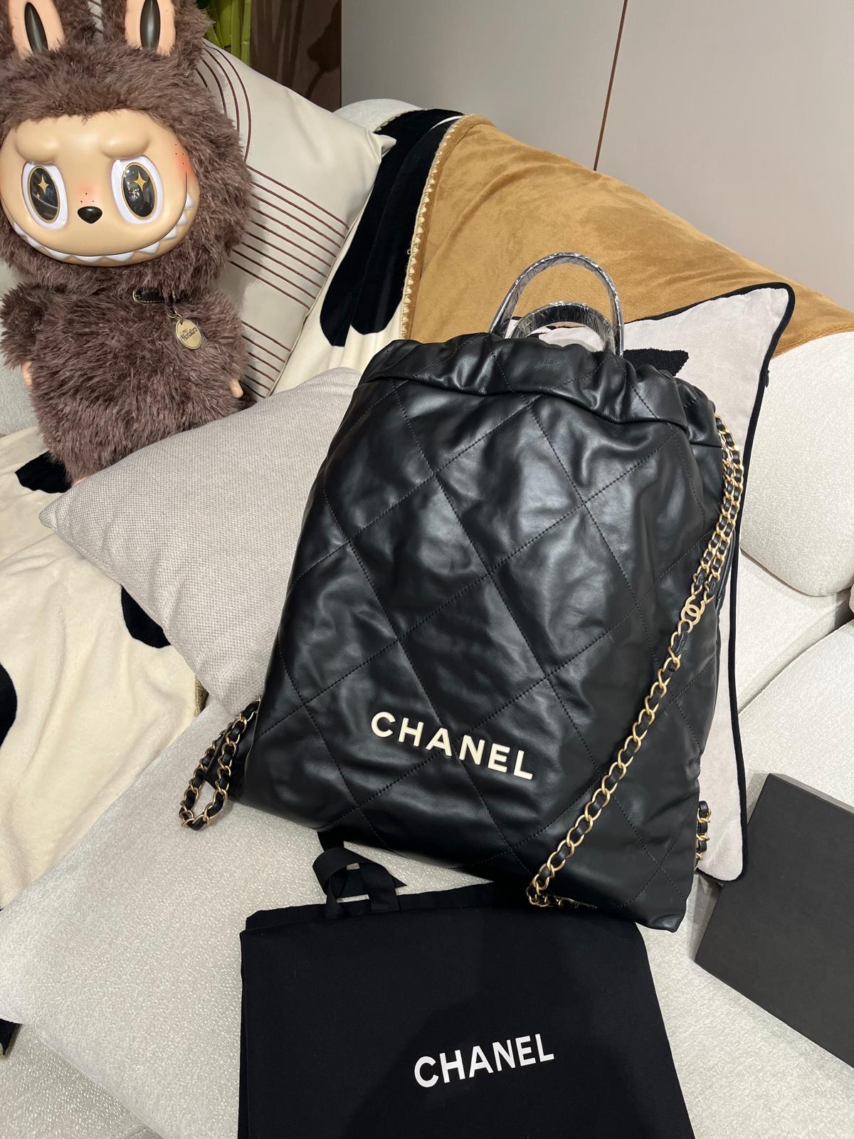 Chanel 22 backpack Large 黑色牛皮 100%Authentic ,98%new ✅晶片✅塵袋