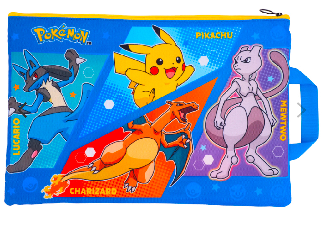 F4 雙拉鍊布文件袋連手挽(比卡超)