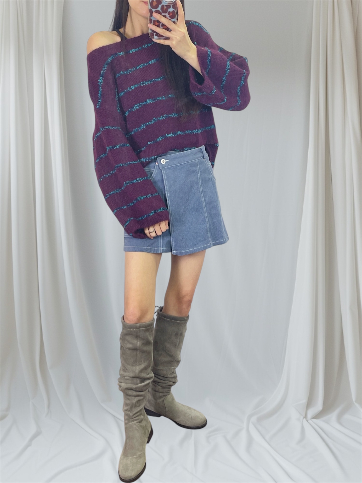 K5533 間線鬆身針織top