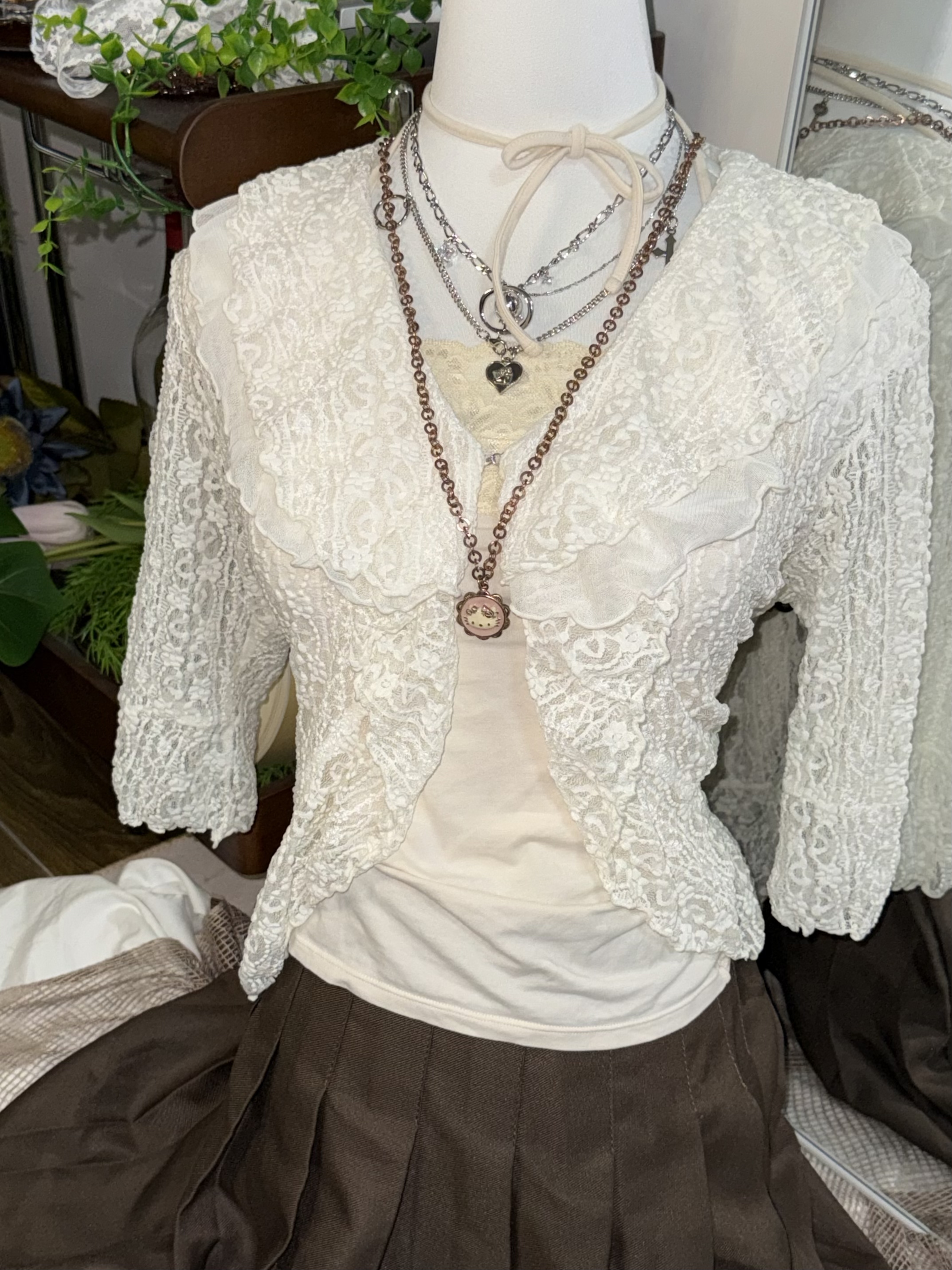 Soft Vintage Lace Twin Set