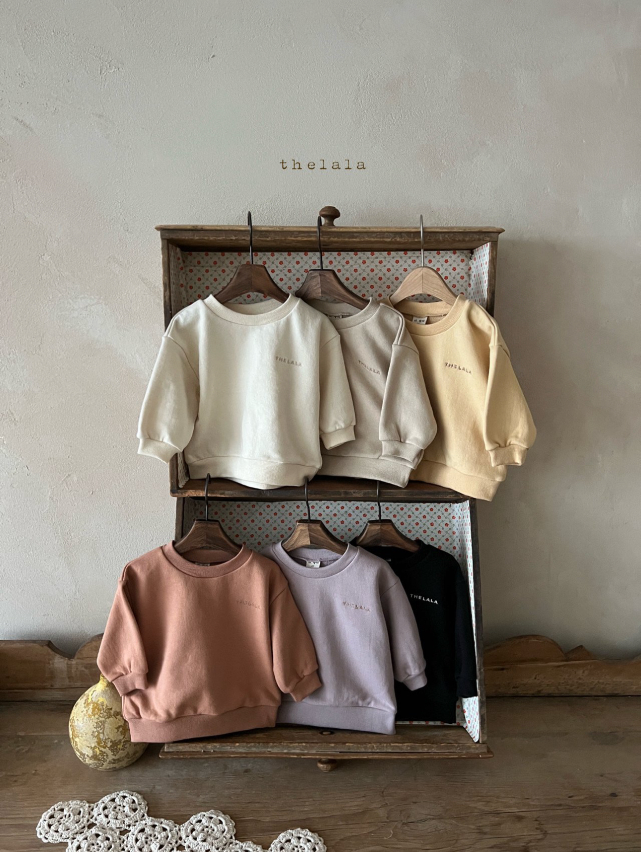 🌸預訂 韓國直送🌸🇰🇷THELALA六色親子款標誌刺繡衛衣