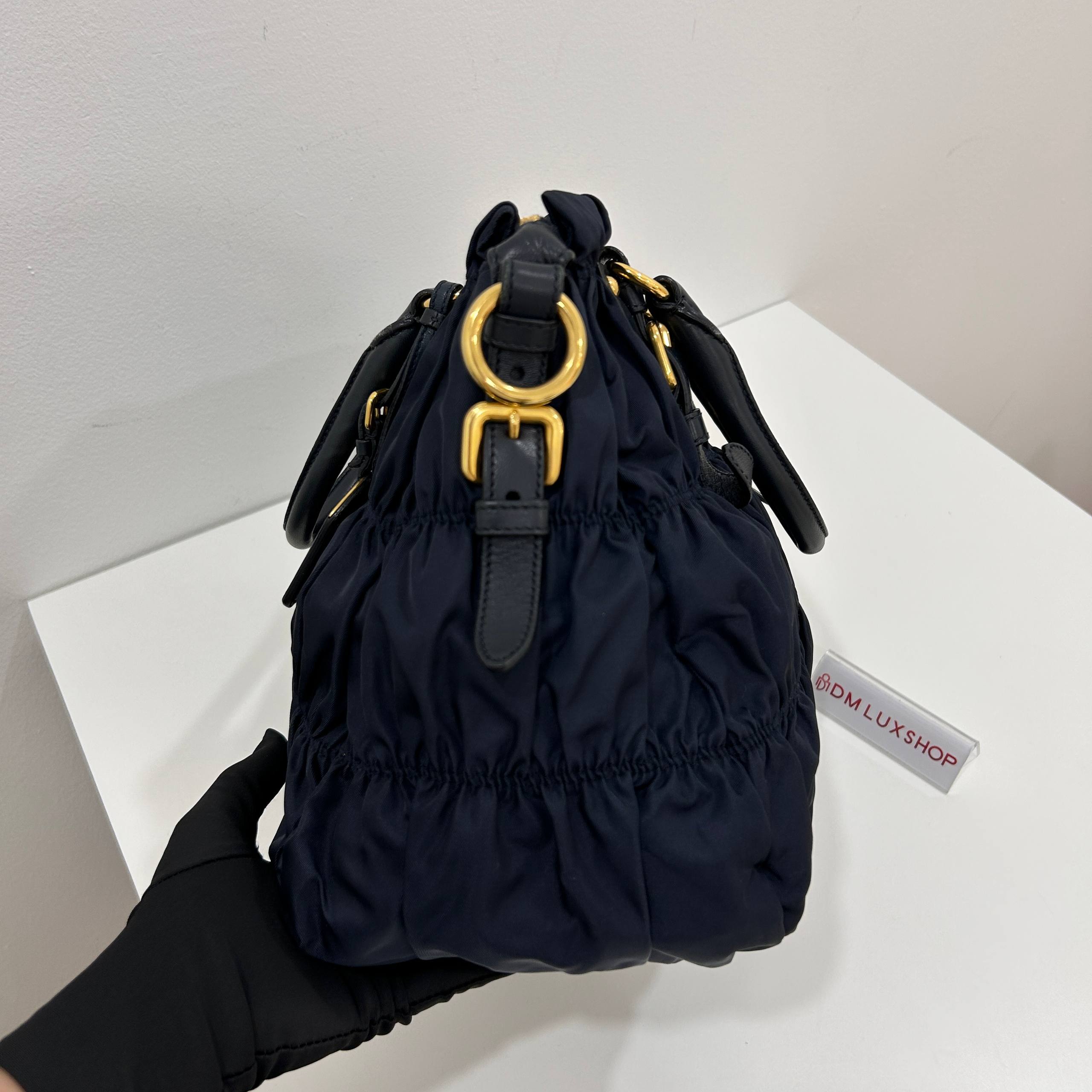 Prada Navy Nylon Tote GHW