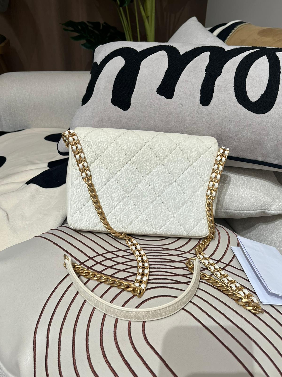 Chanel flap bag AS3103,荔枝牛皮 100%Authentic ,98%new  ✅收據副本✅晶片✅dust bag✅盒
