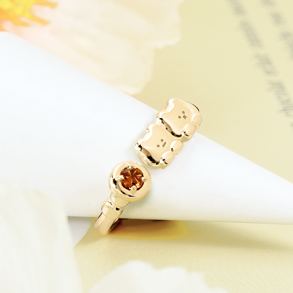 📦訂購 台灣限定 STORY 故事銀飾 布朗尼經典系列 麵包熊&巧克熊晶鑽純銀戒指