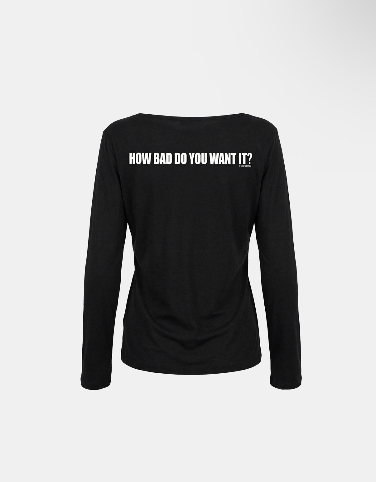 BADBLOOD [w-tee26-117] DO YOU WANT IT Boat Neck T-Shirt - Black
