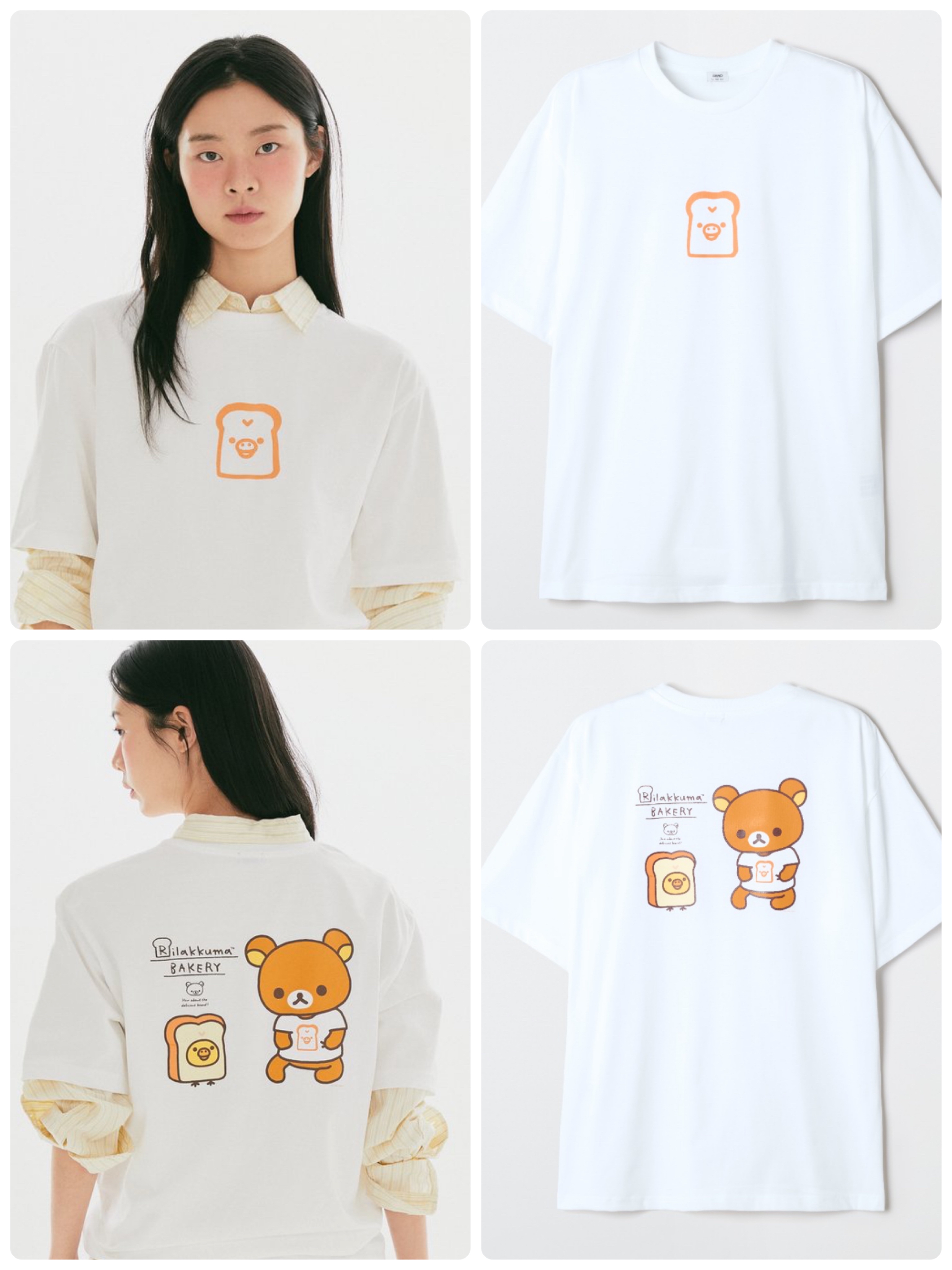《預訂貨品》全新韓國spao 限定 Rilakkuma面包系列短tee