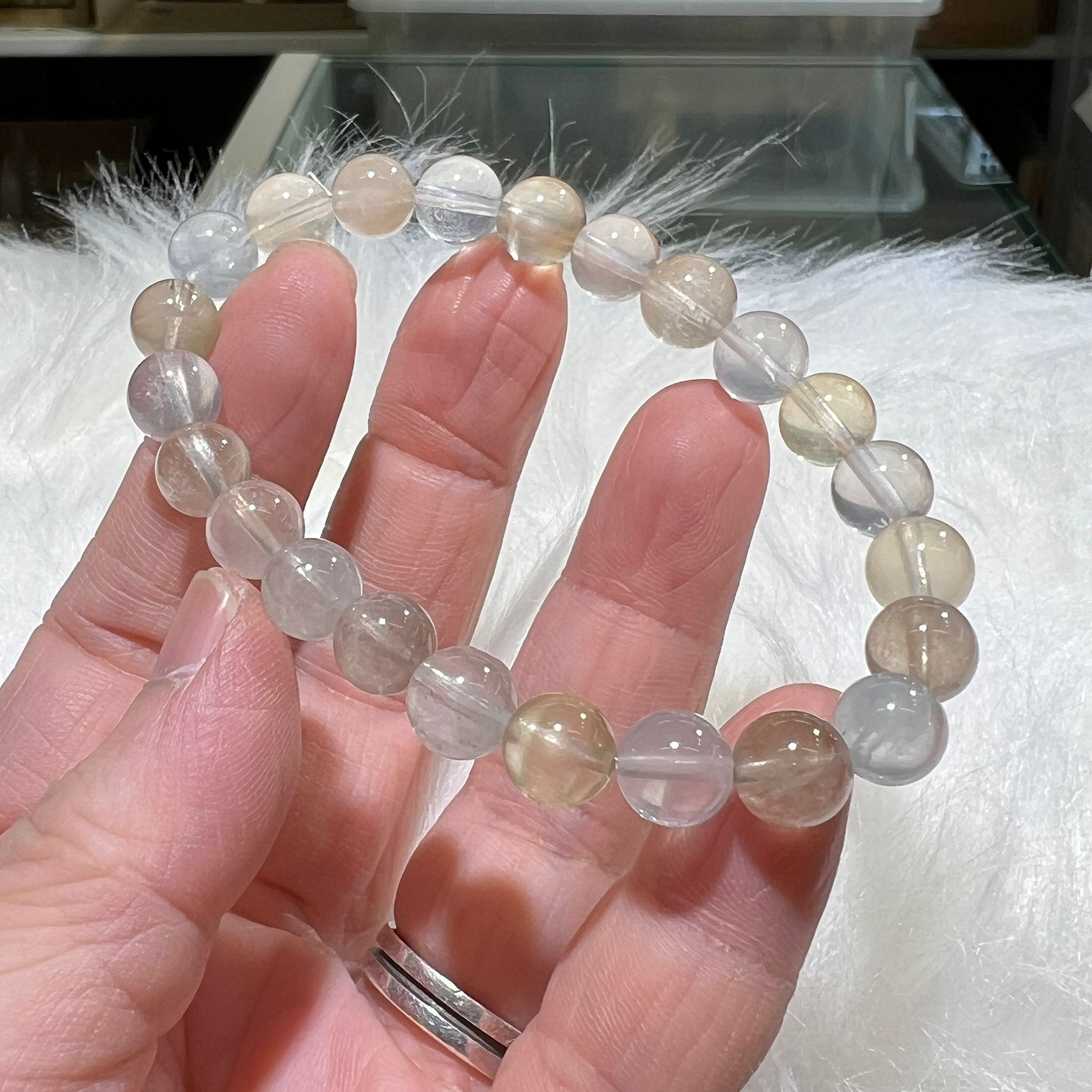 粉兔毛手串 8mm+/-  #CA0009