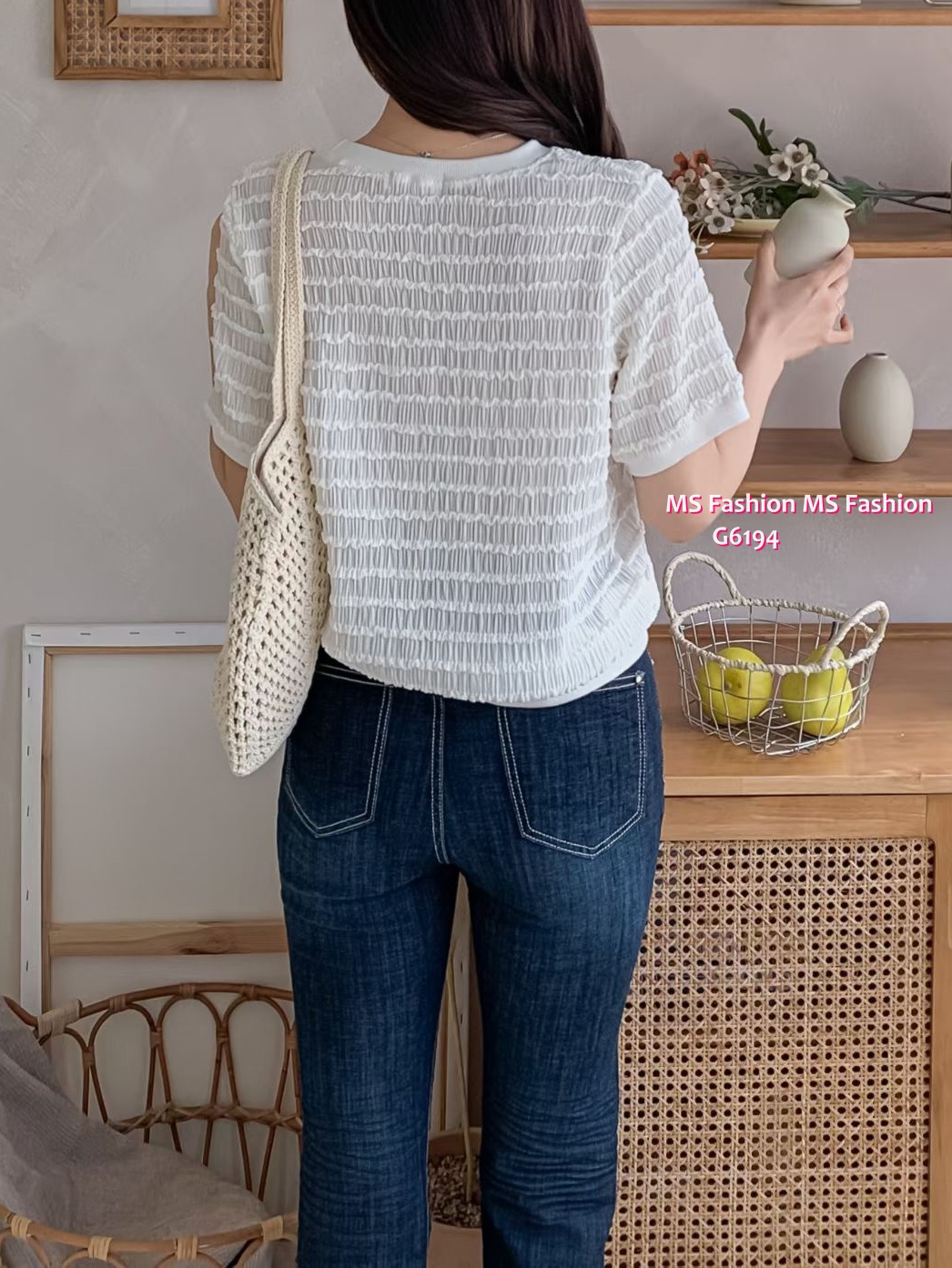 G6194 韓國🇰🇷凹凸紋淨色top