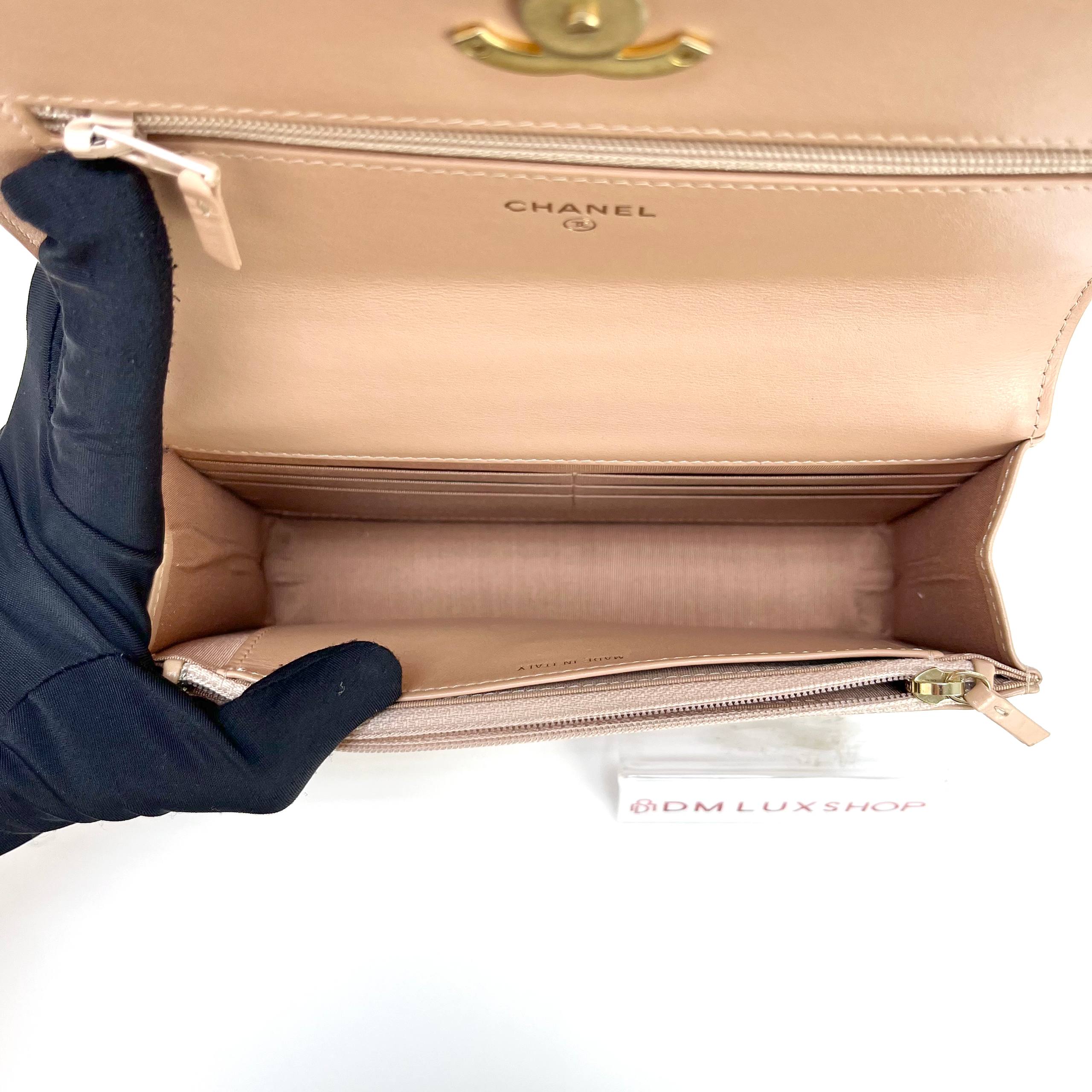 Chanel Beige Wallet On Chain GHW (Microchip)