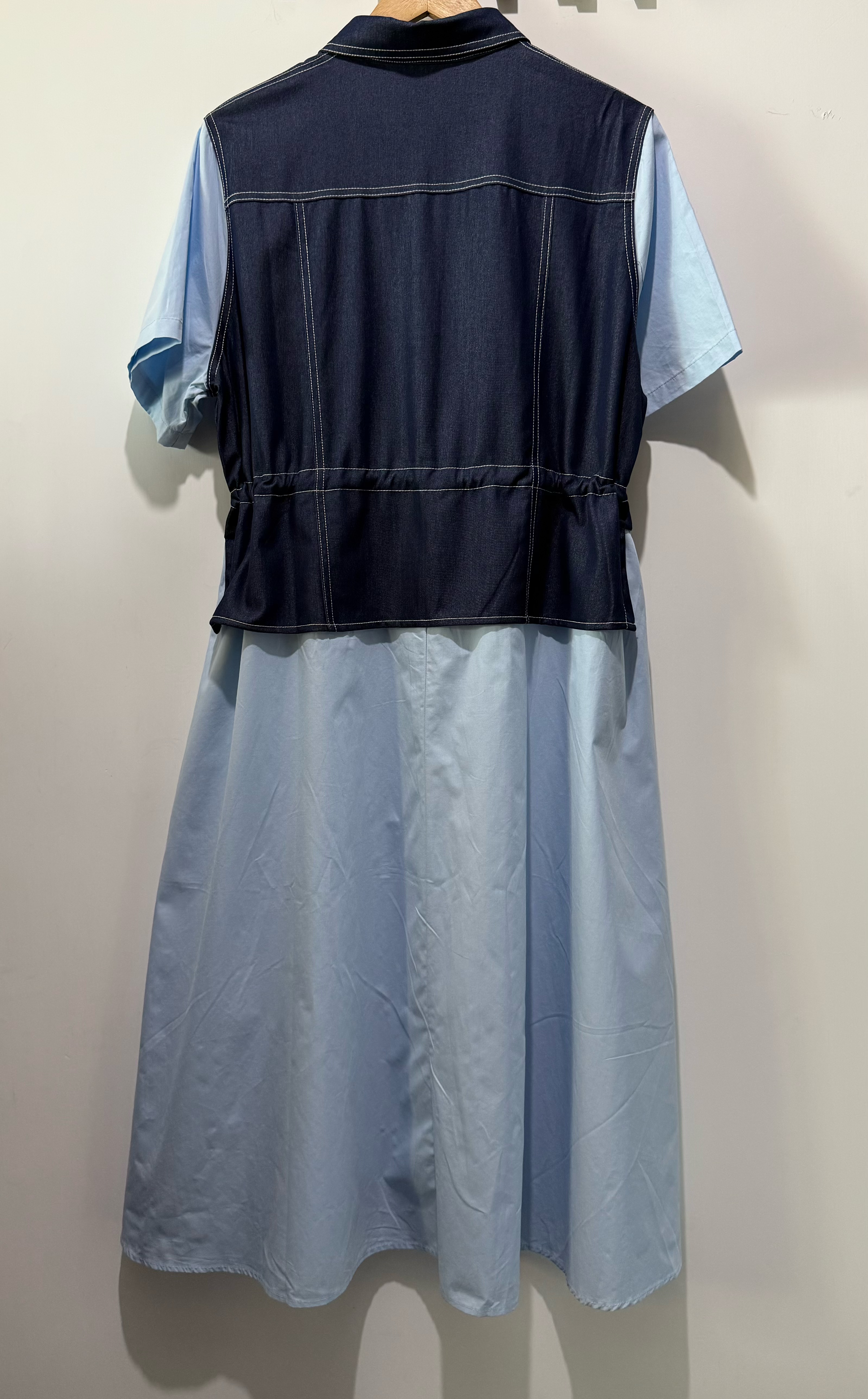 S00363 牛仔拼棉布Op💙
