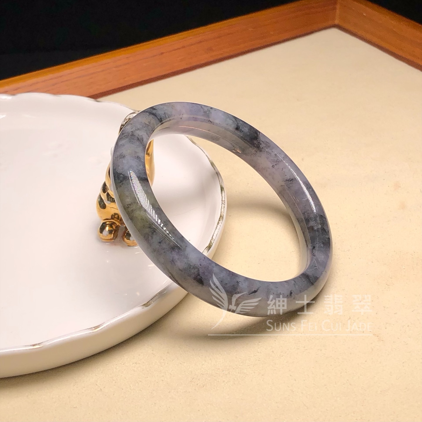 紫底山水烏雞福鐲55.5mm