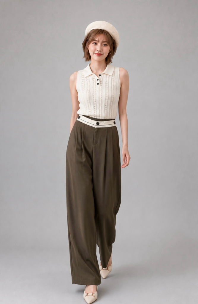 30887 Avery Pointelle Knit Polo Top