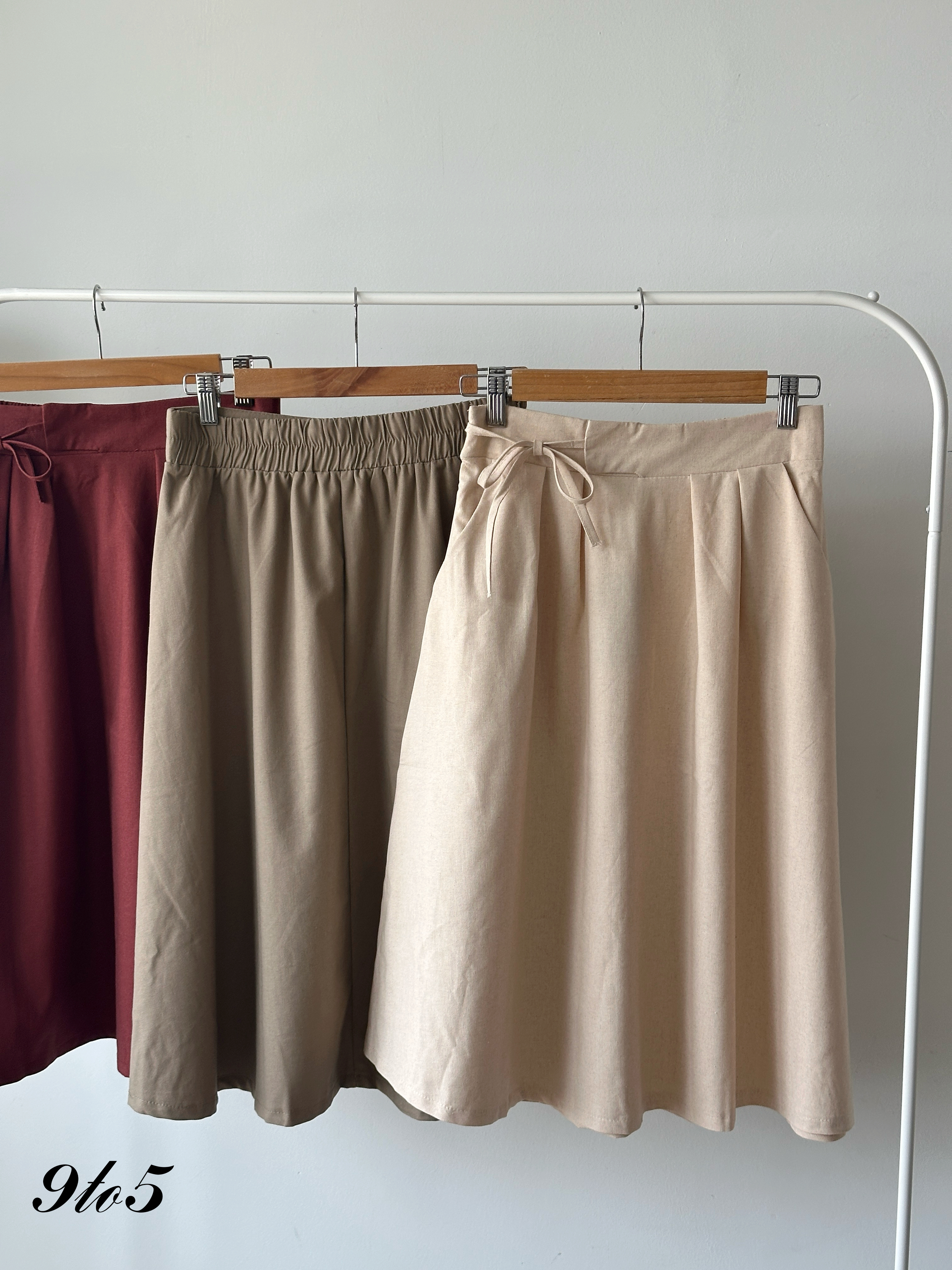 S1878 Side-tie A Line Skirt - 3 Colors 