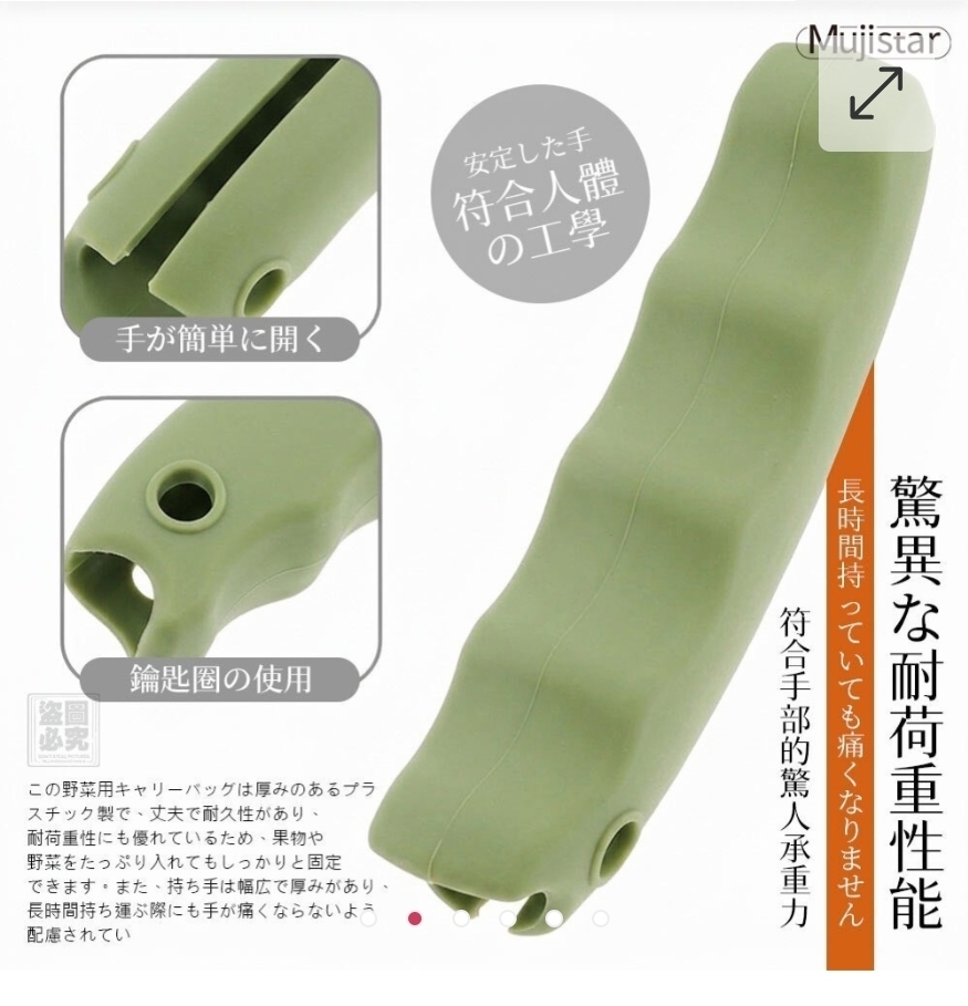 $37個.2個起$27個.日本Mujistar-矽膠拎袋提手