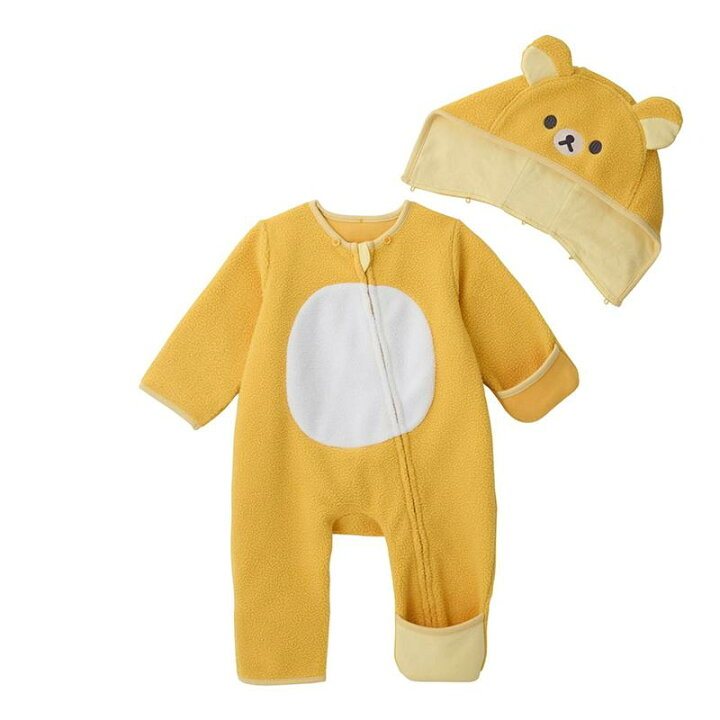 部分現貨🇯🇵預訂 日本直送🇯🇵Rilakkuma Baby鬆弛熊兩色人物造型抓絨長袖連帽連身服
