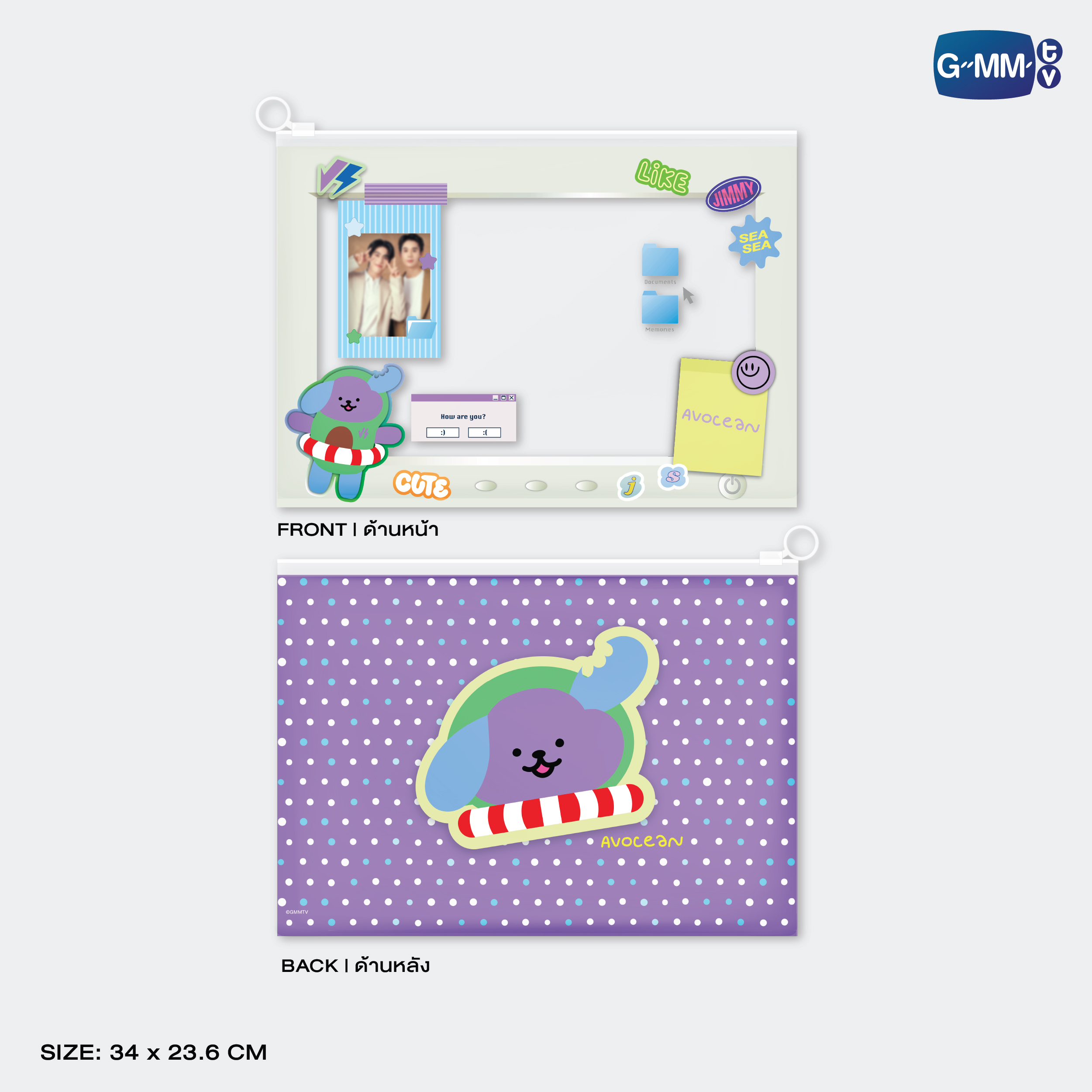 AVOCEAN CHARACTER POCKET ZIP FOLDER