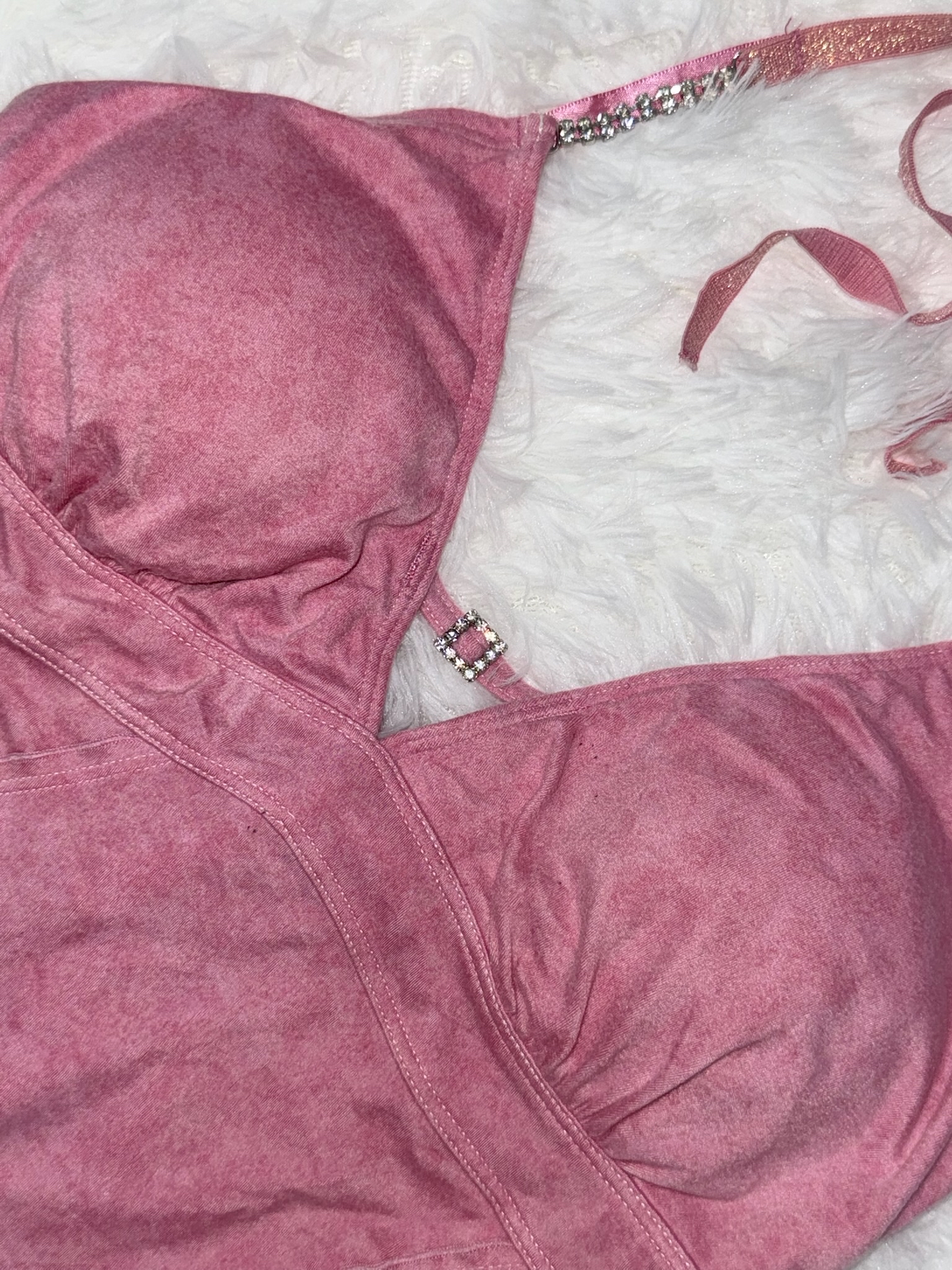 Y2K Pink Beaded chain Dress