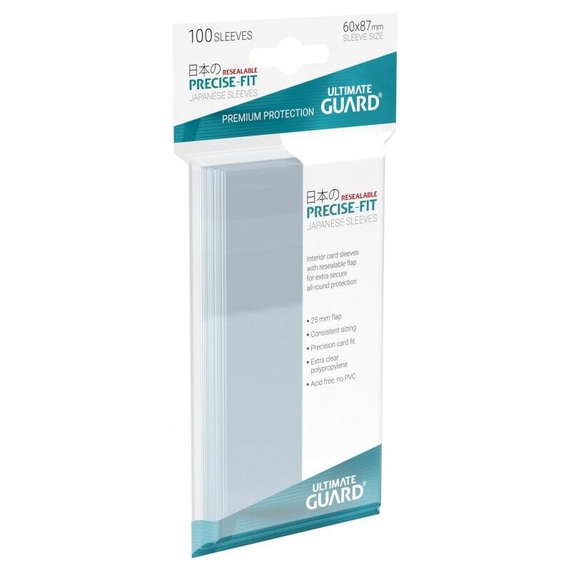 Ultimate Guard 100 - Mini Size Precise Fit Resealable Deck Protector Sleeves-Transparent