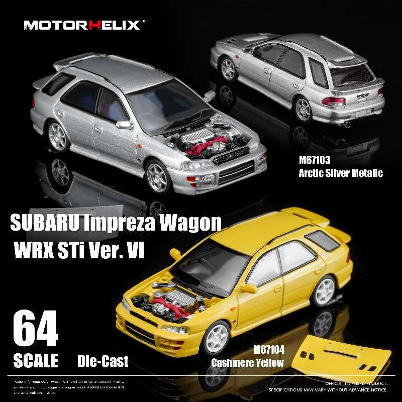 （預訂 Pre Order) MOTORHELIX 1/64 ( M67103 ) SUBARU Impreza Wagon WRX STi Ver VI – Arctic Silver Metalic