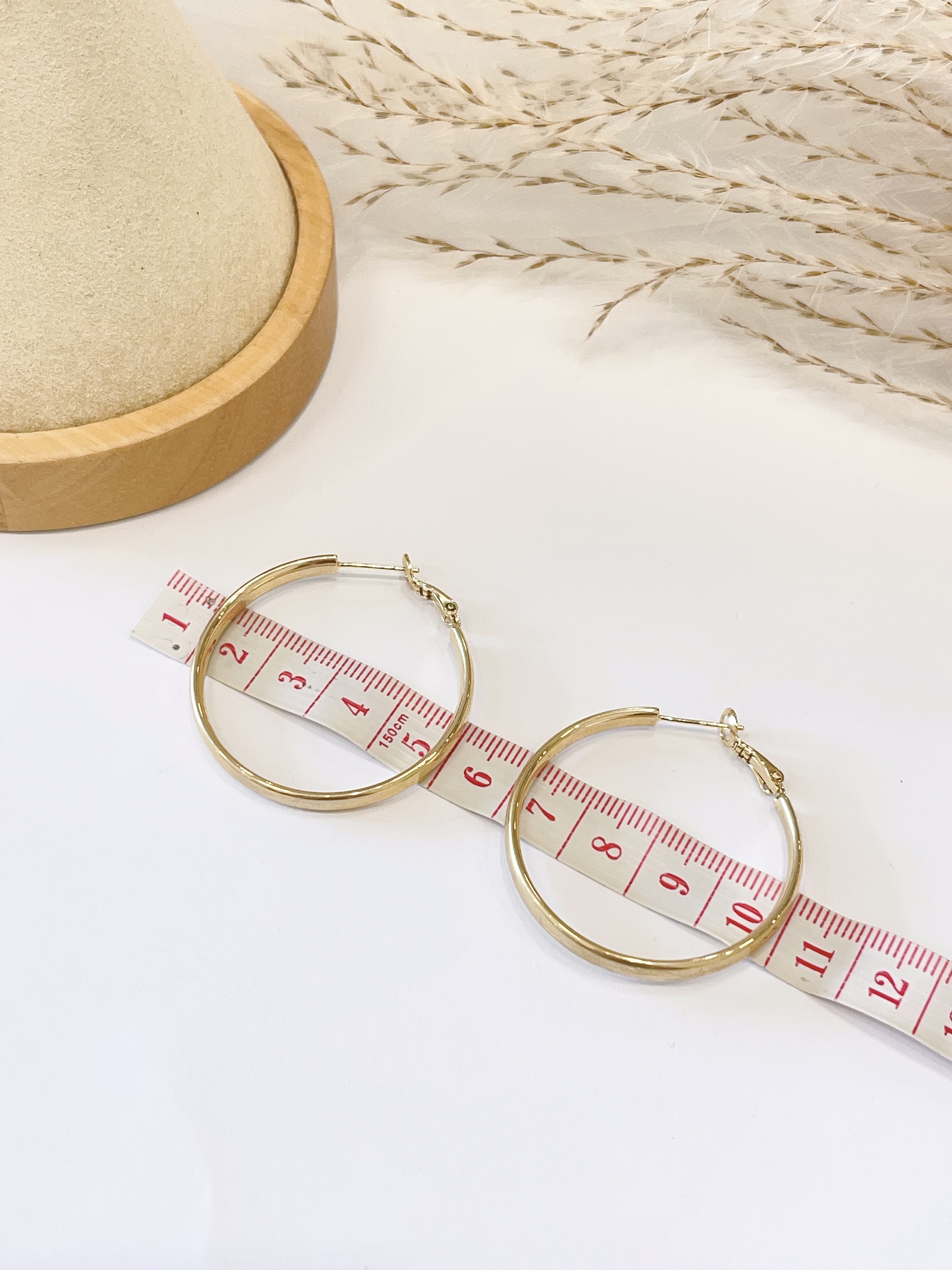 简约金色素圈耳扣耳环