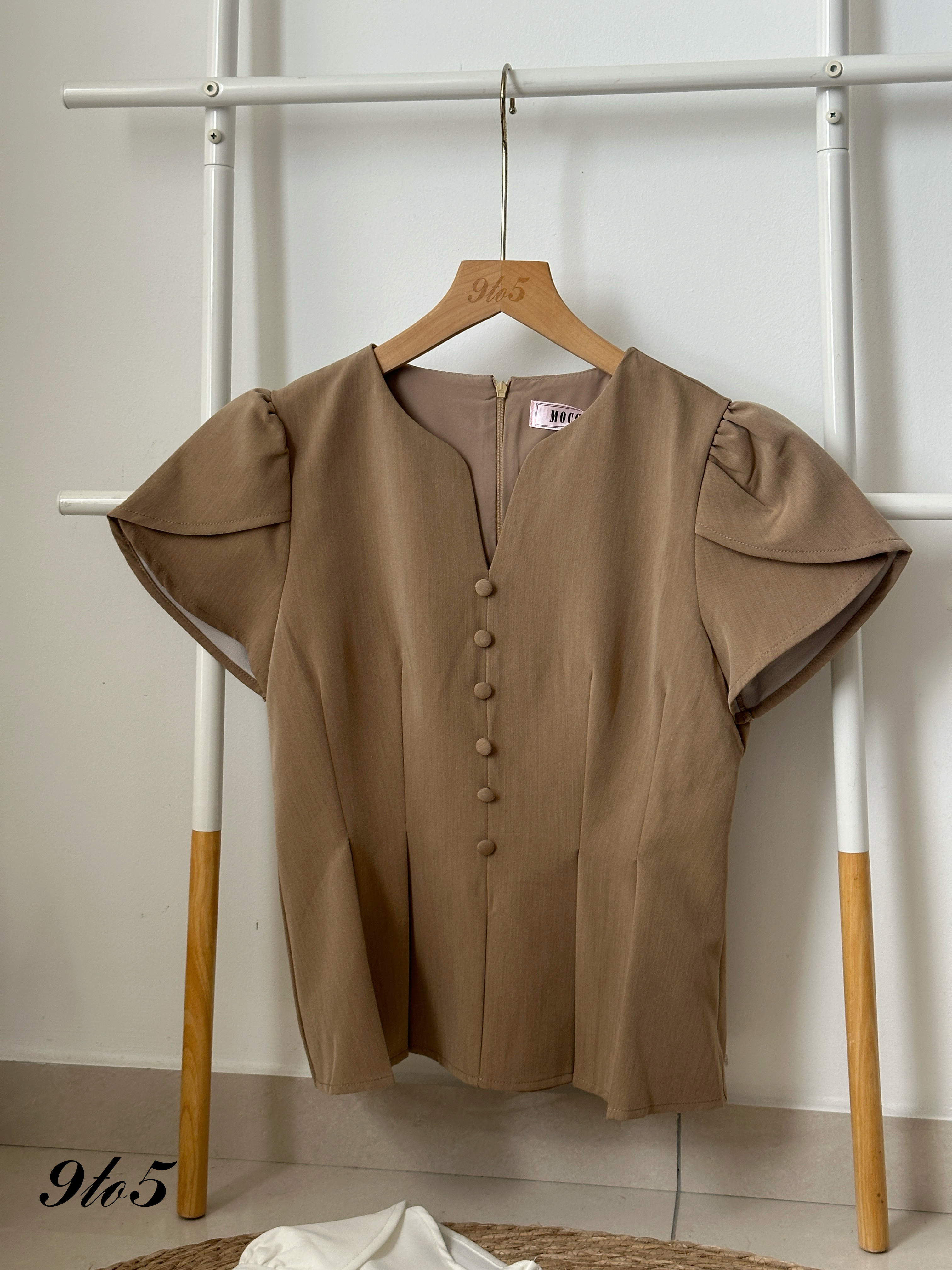 T4133 Puff Sleeve Peplum Top - 3 Colors 